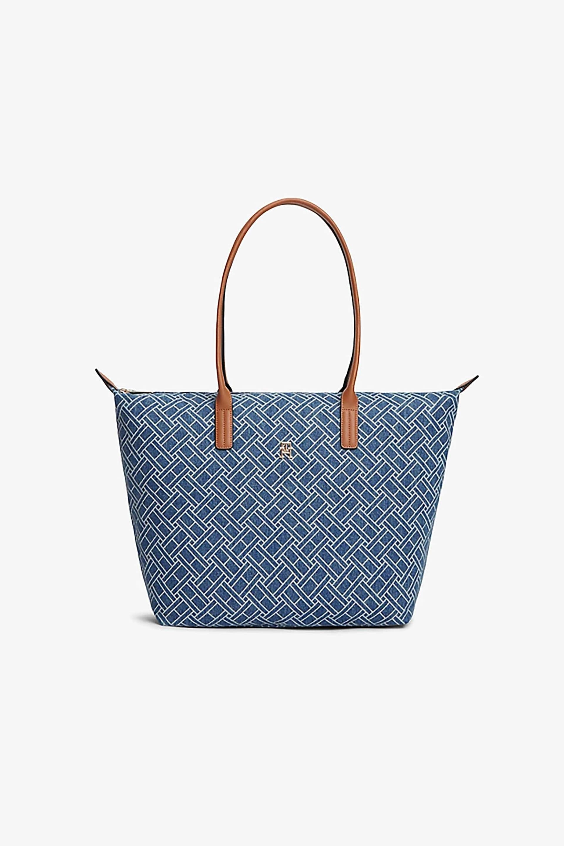 Tommy Hilfiger γυναικεία τσάντα tote με μεταλλικό monogram και γεωμετρικό μοτίβο "Popette" | ONE SIZE