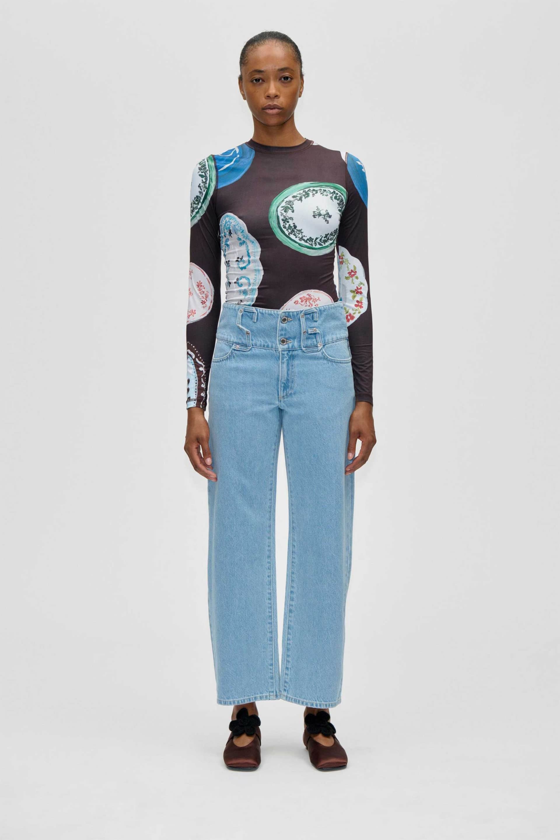 Stine Goya γυναικείο τζιν παντελόνι denim με SG θυλάκια