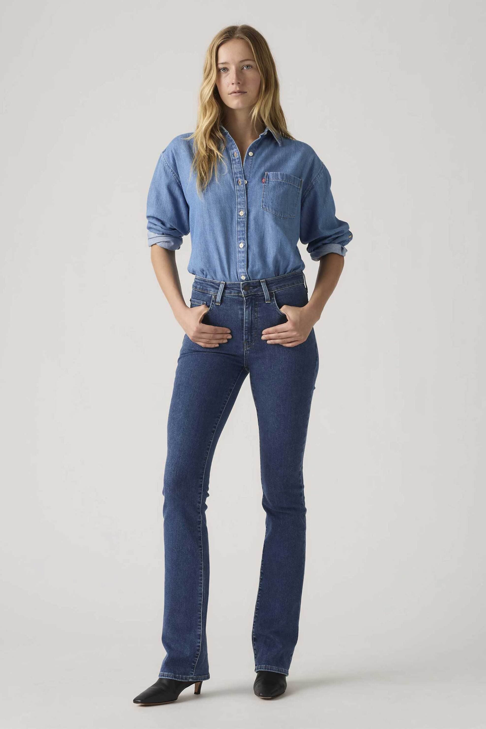 Levi's® γυναικείο ψηλόμεσο τζιν παντελόνι πεντάτσεπο Slim Bootcut Fit "725"