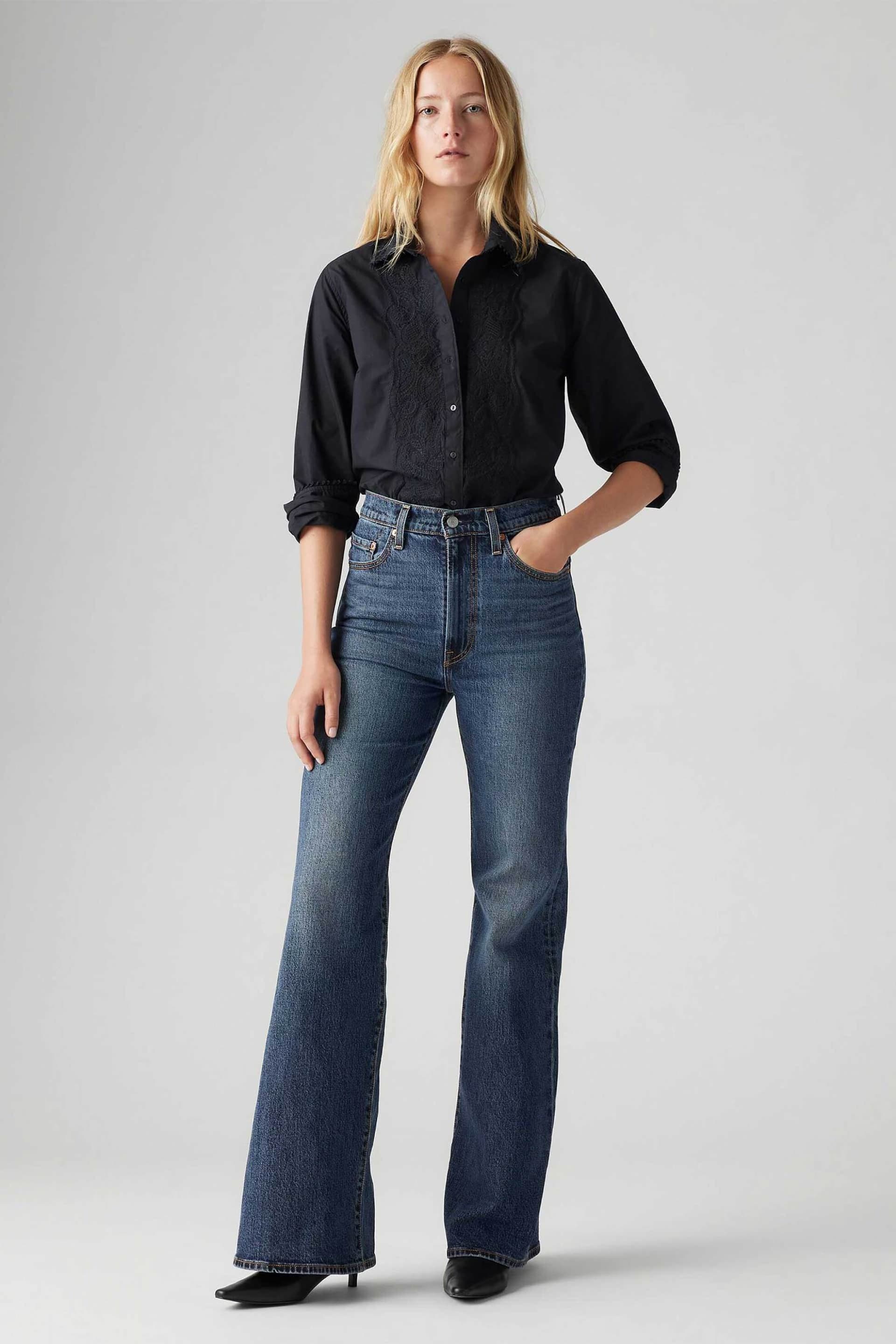 Levi's® γυναικείο ψηλόμεσο τζιν παντελόνι πεντάτσεπο Slim Flared Fit "Ribcage Bell"