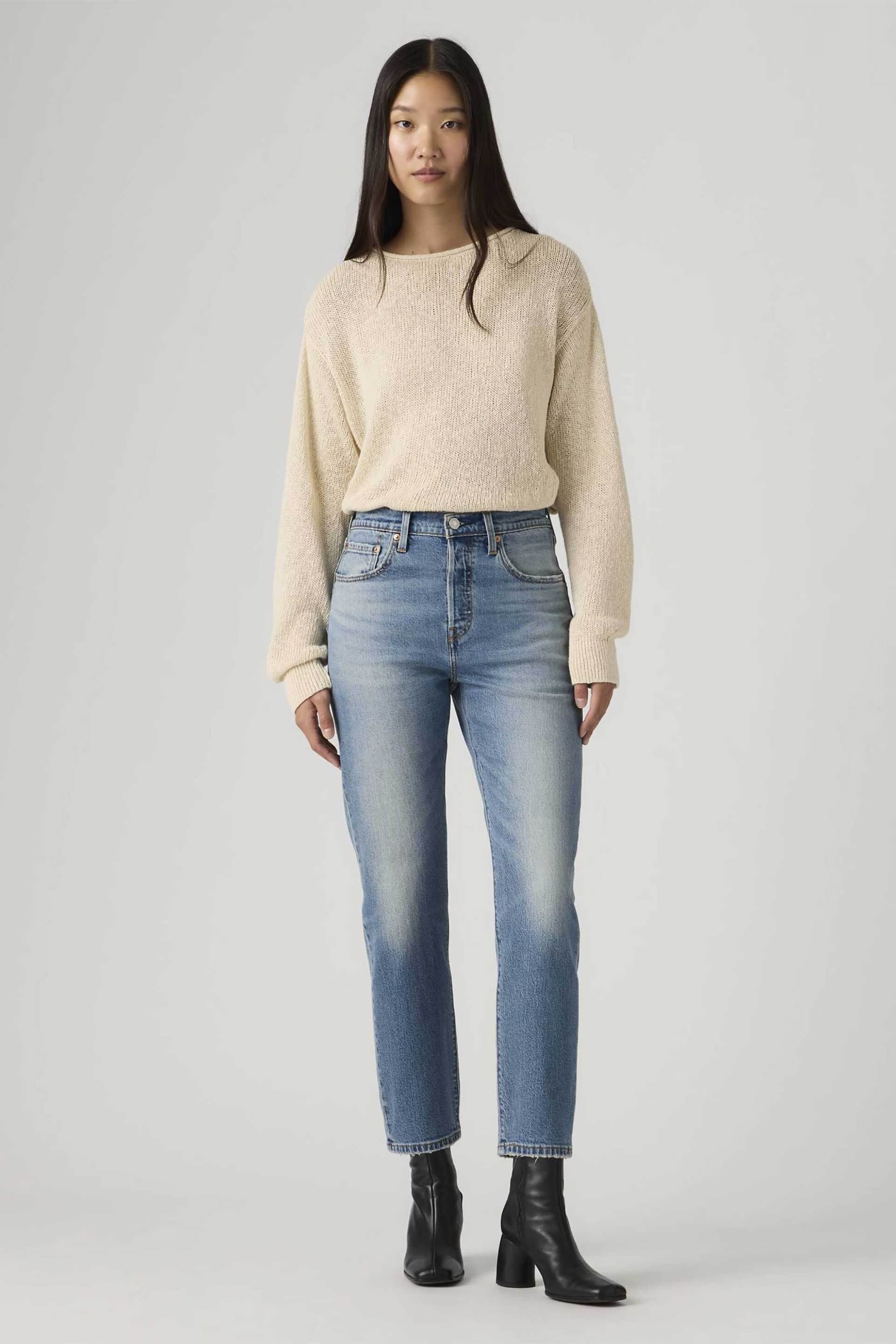 Levi's® γυναικείο ψηλόμεσο τζιν παντελόνι πεντάτσεπο Regular Straight Fit "501® Crop"