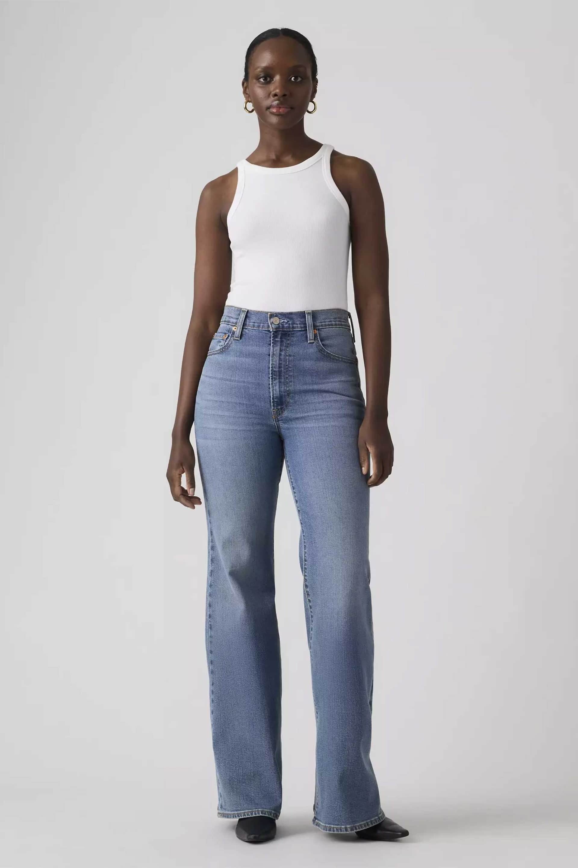 Levi's® γυναικείο ψηλόμεσο τζιν παντελόνι πεντάτσεπο Slim Flared Fit "Ribcage Bell"