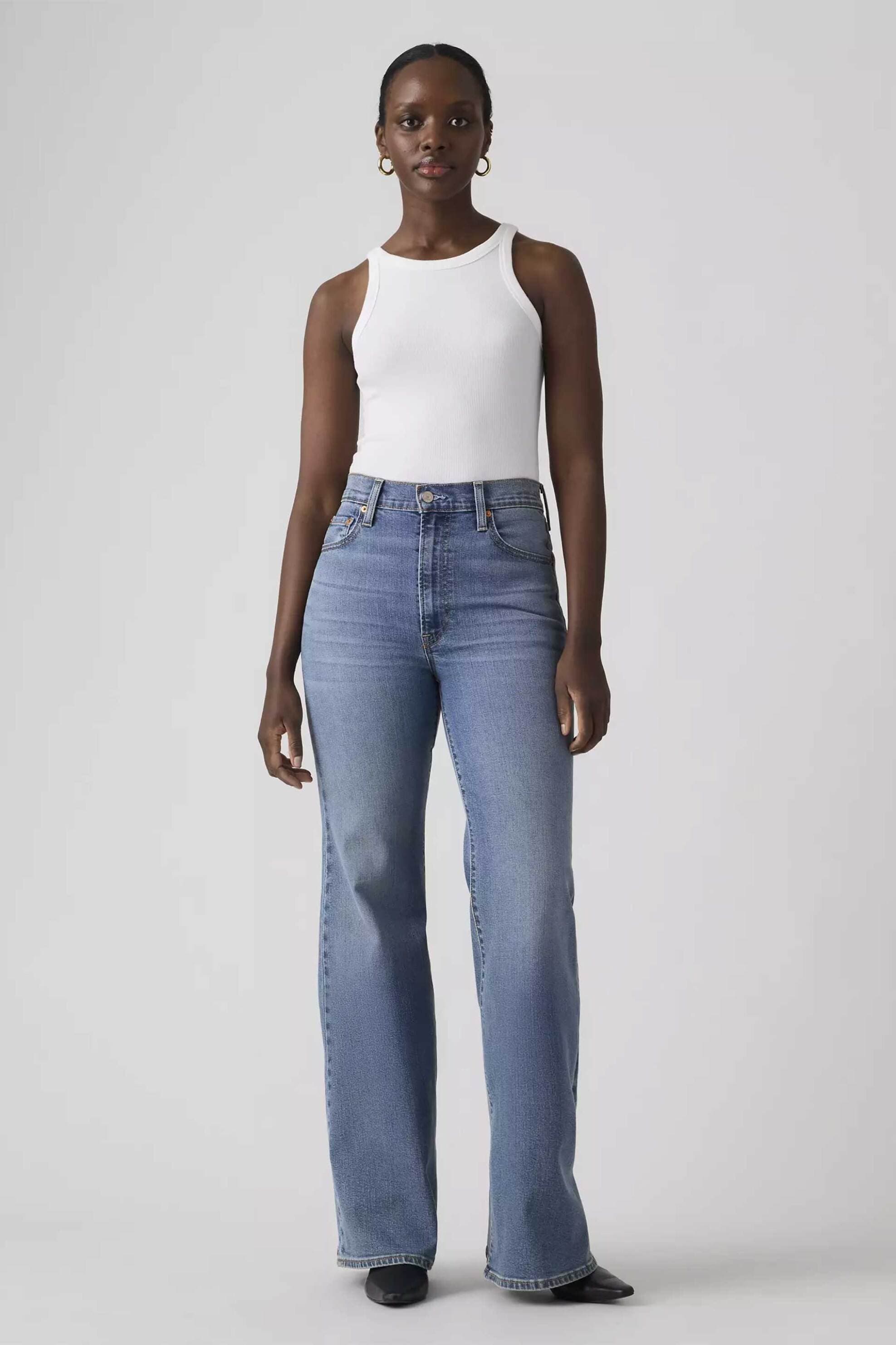 Levi's® γυναικείο ψηλόμεσο τζιν παντελόνι πεντάτσεπο Slim Flared Fit "Ribcage Bell"