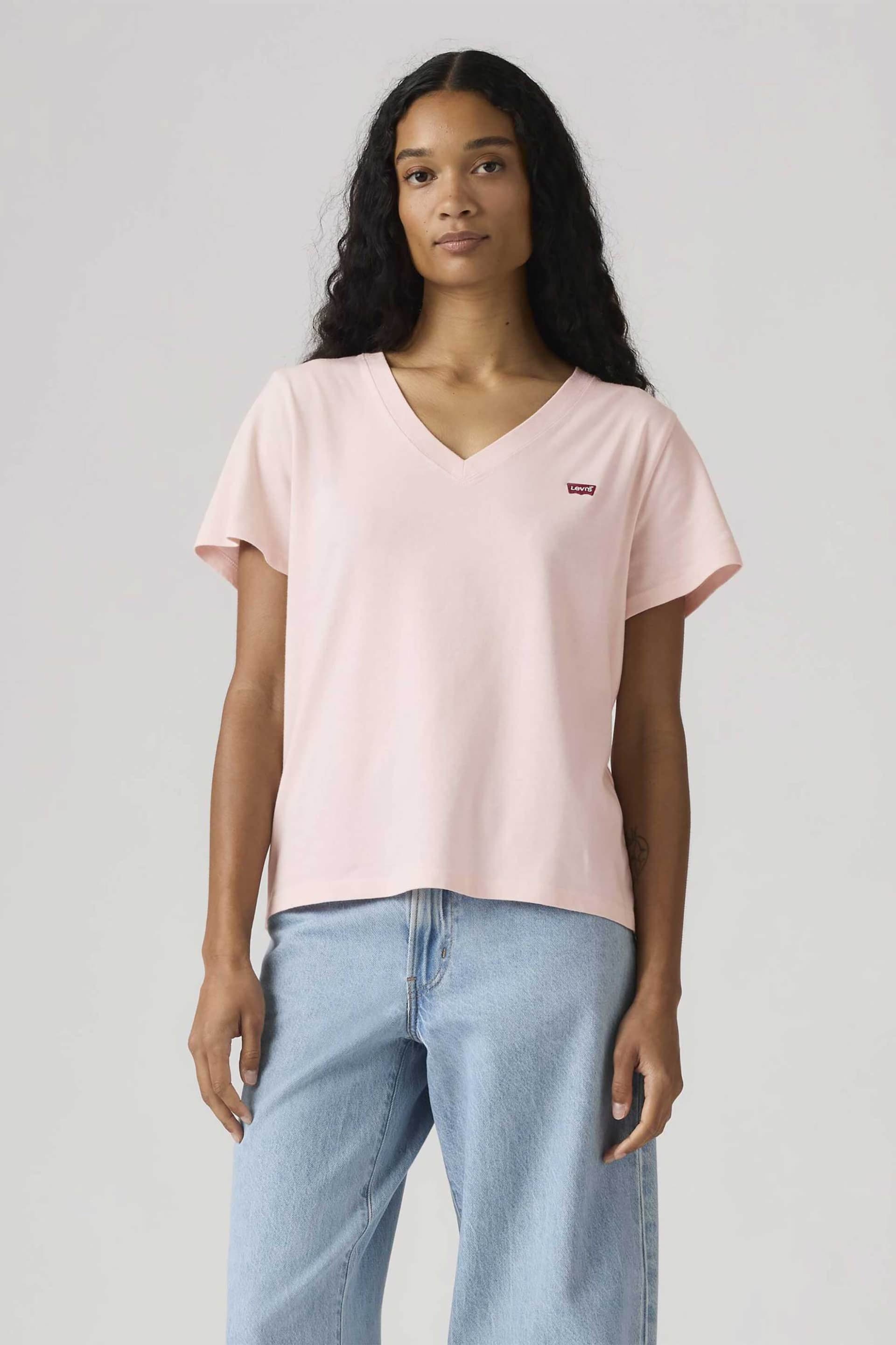 Levi's® γυναικείο T-shirt με V και λογότυπο Standard Fit "Favorite"