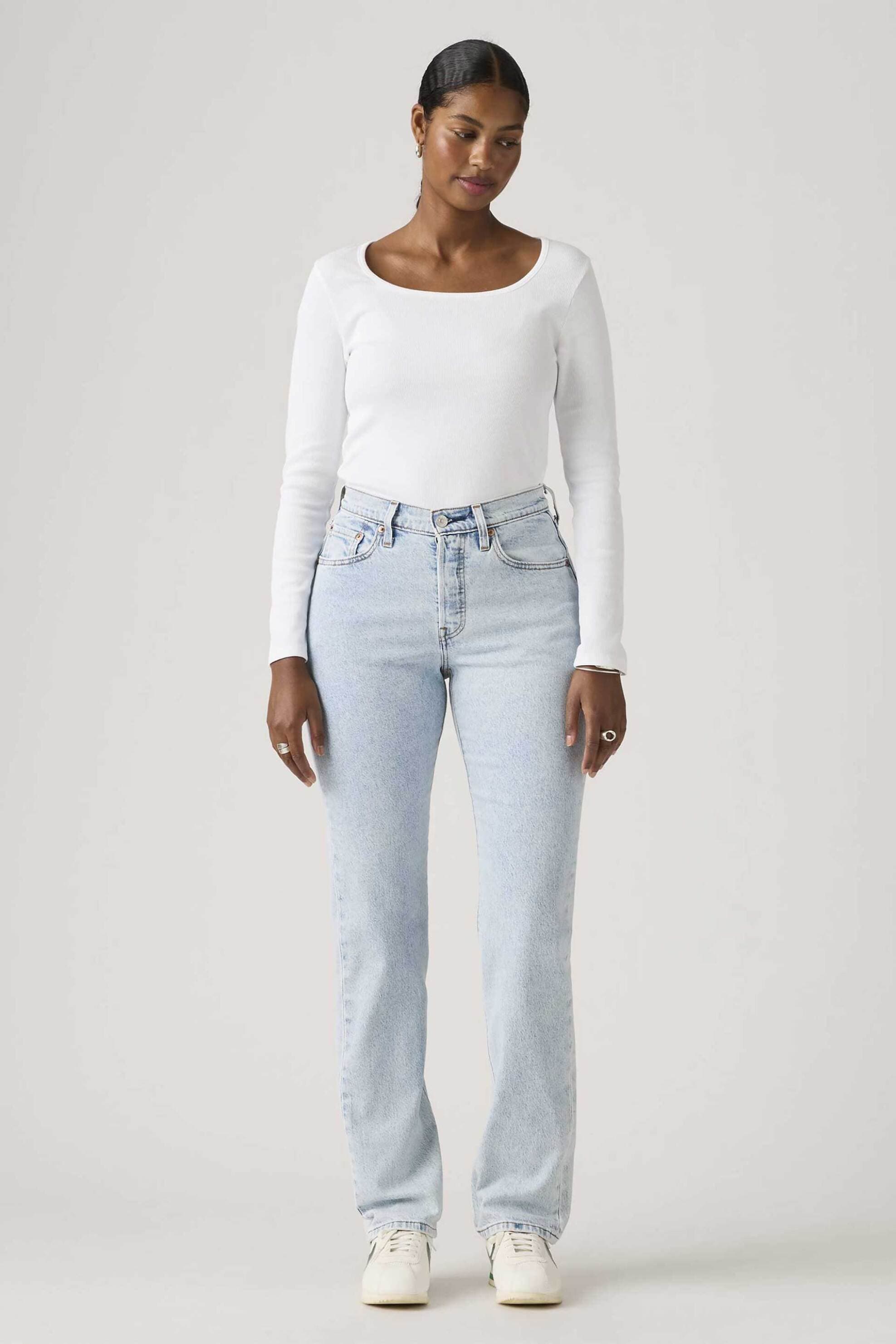 Levi's® γυναικείο ψηλόμεσο τζιν παντελόνι πεντάτσεπο Straight Fit "501® Curve"