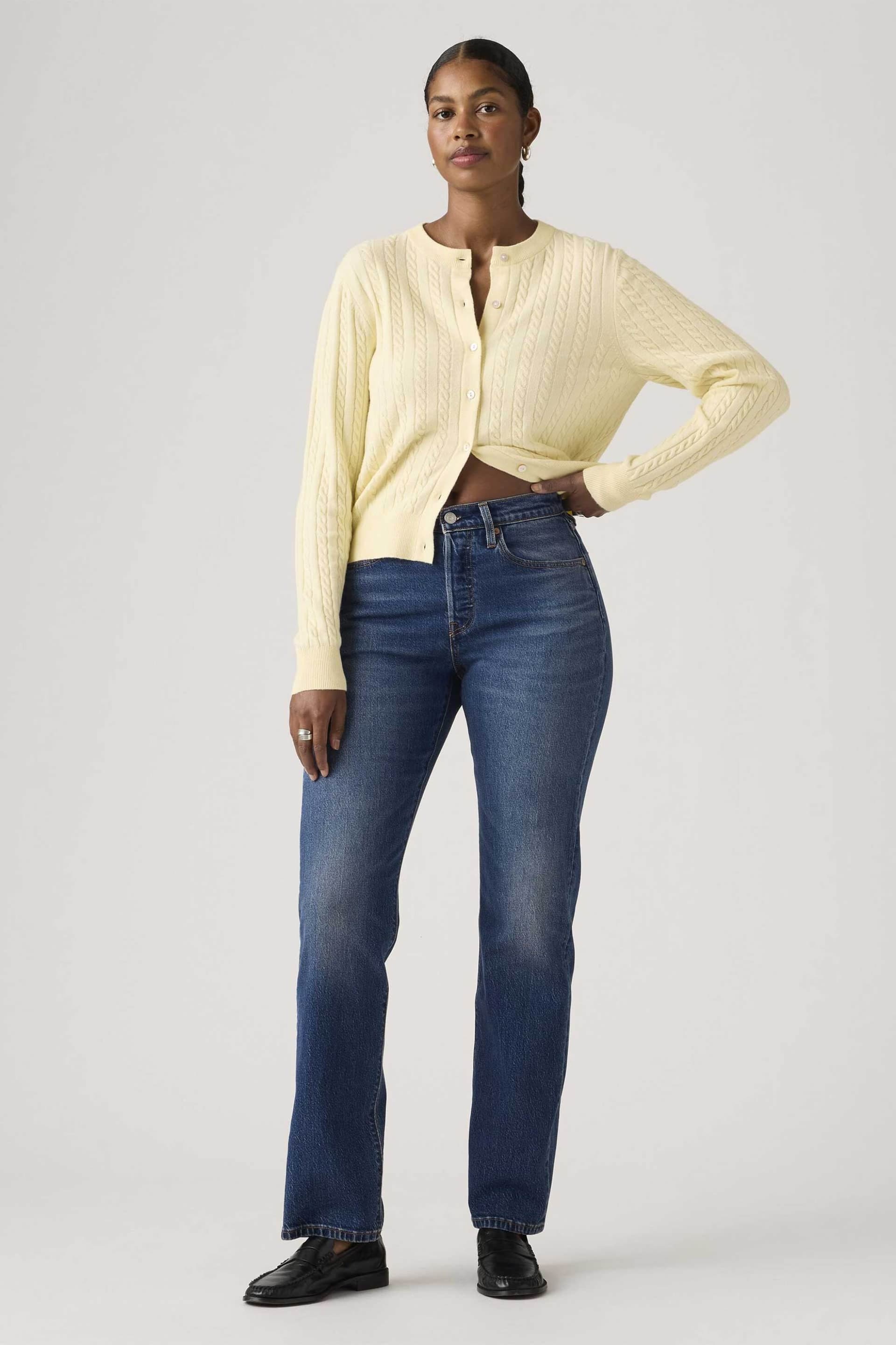Levi's® γυναικείο τζιν παντελόνι ψηλόμεσο πεντάτσεπο Straight Fit "501® Curve"