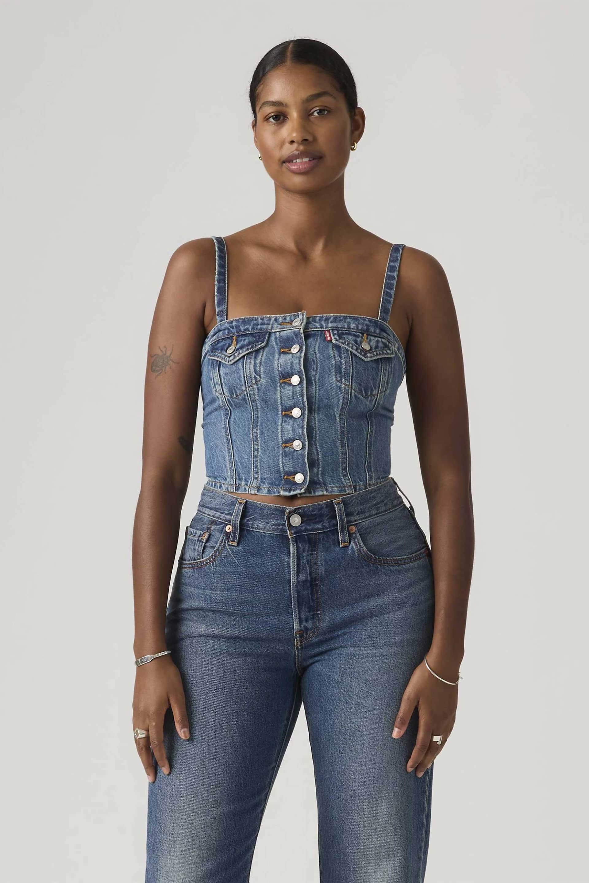 Levi's® γυναικείο denim τοπ αμάνικο Slim Fit "Tube"