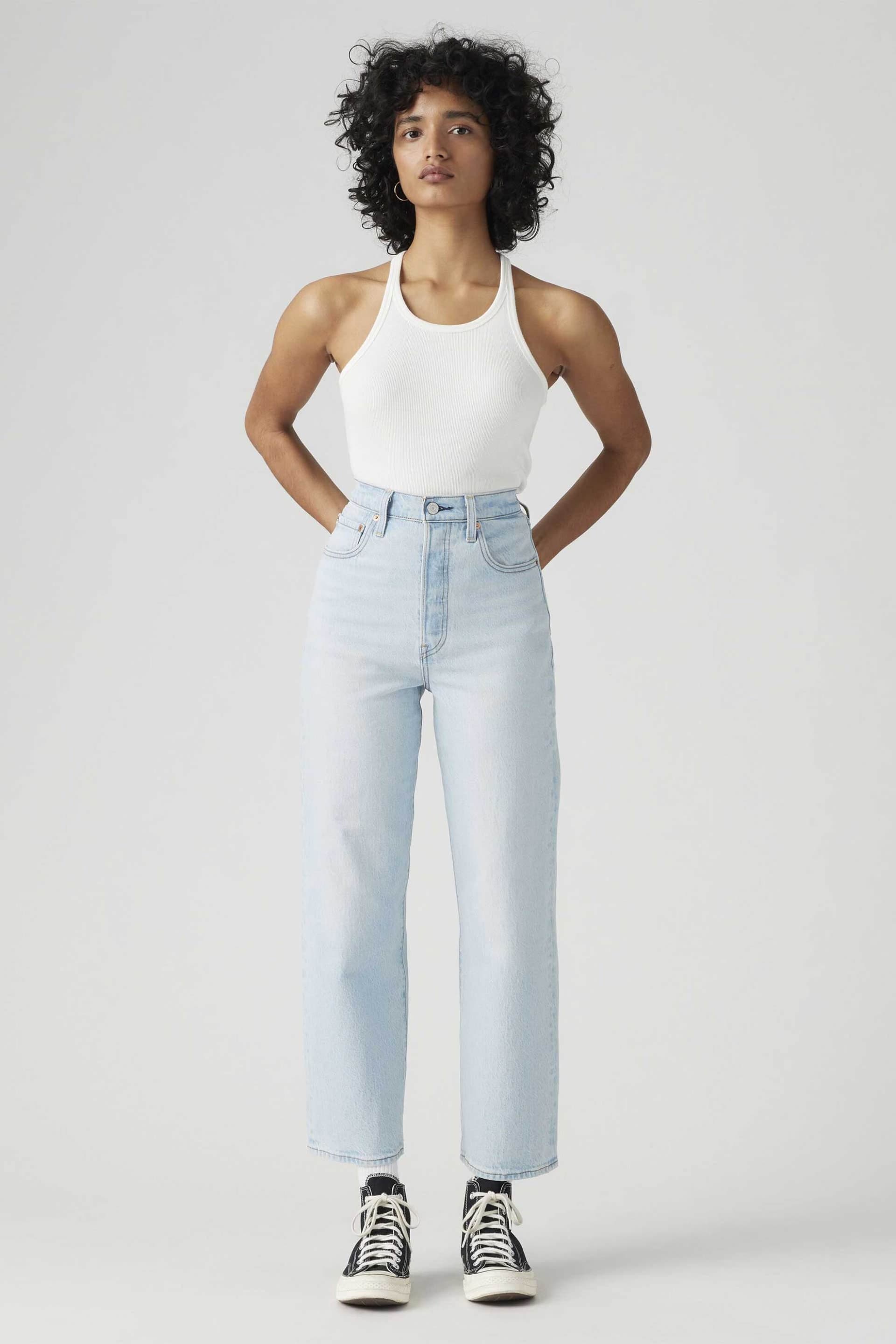 Levi's® γυναικείο τζιν παντελόνι ψηλόμεσο πεντάτσεπο Slim Straight Fit "Ribcage"