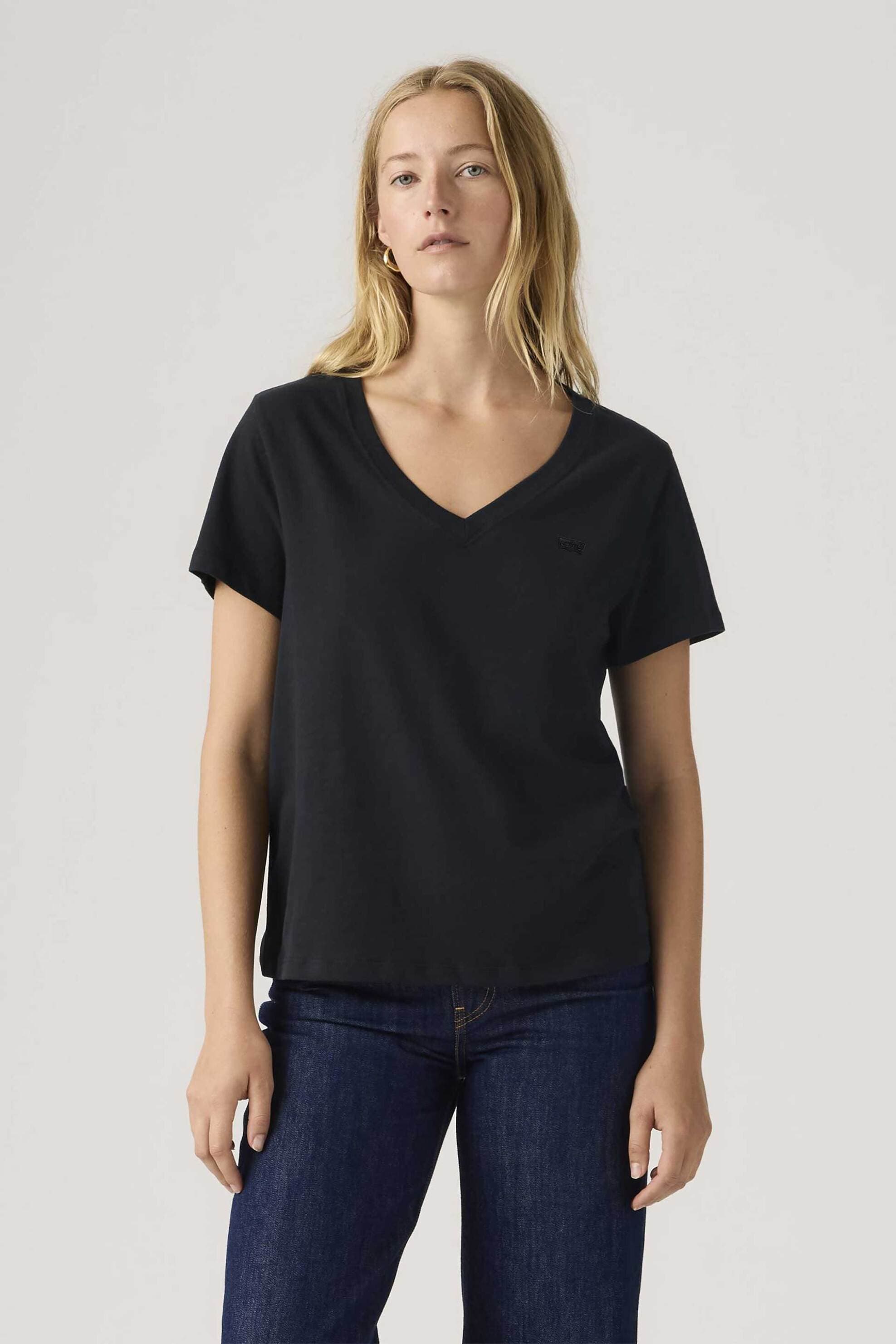 Levi's® γυναικείο T-shirt με V και λογότυπο Standard Fit "Favorite"