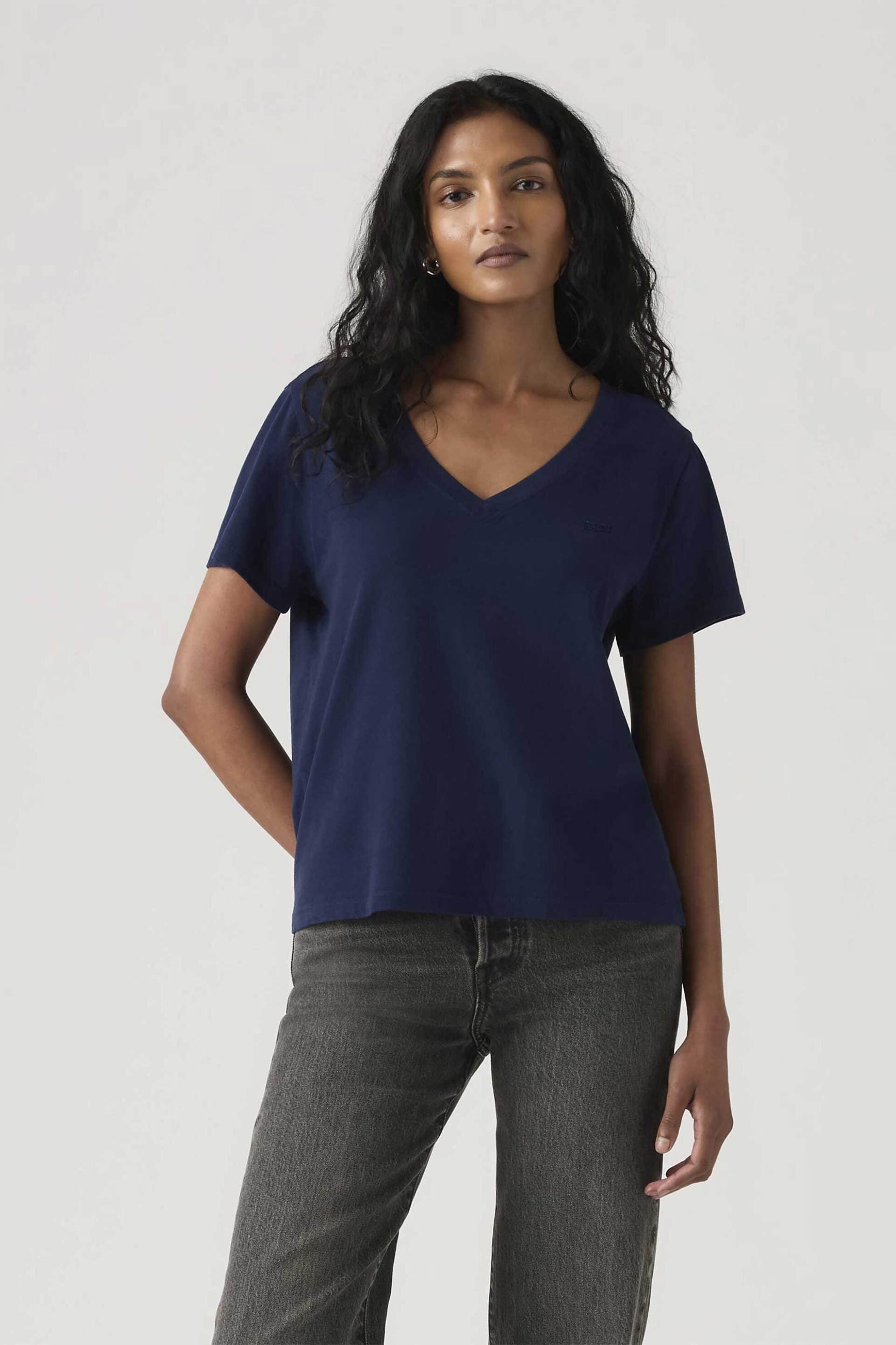 Levi's® γυναικείο T-shirt με V και λογότυπο Standard Fit "Favorite"