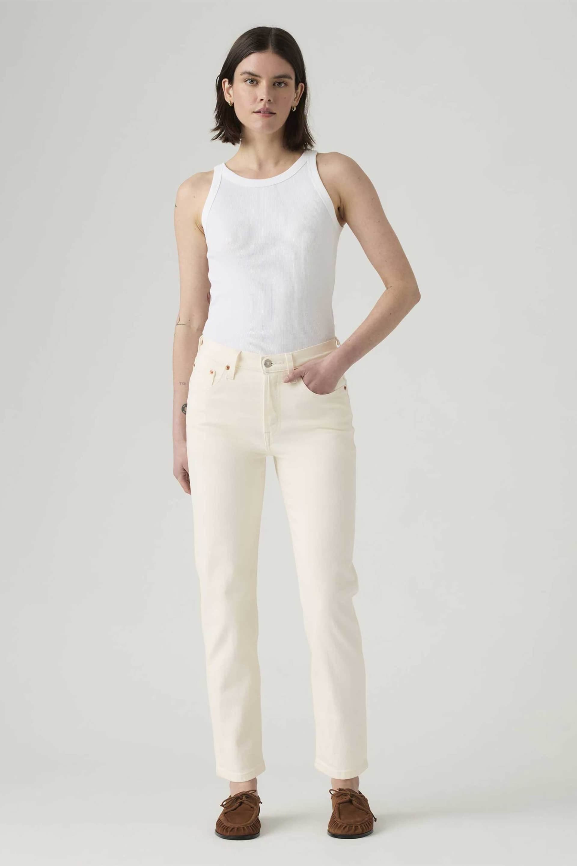Levi's® γυναικείο τζιν παντελόνι ψηλόμεσο πεντάτσεπο cropped Straight Fit "501®"