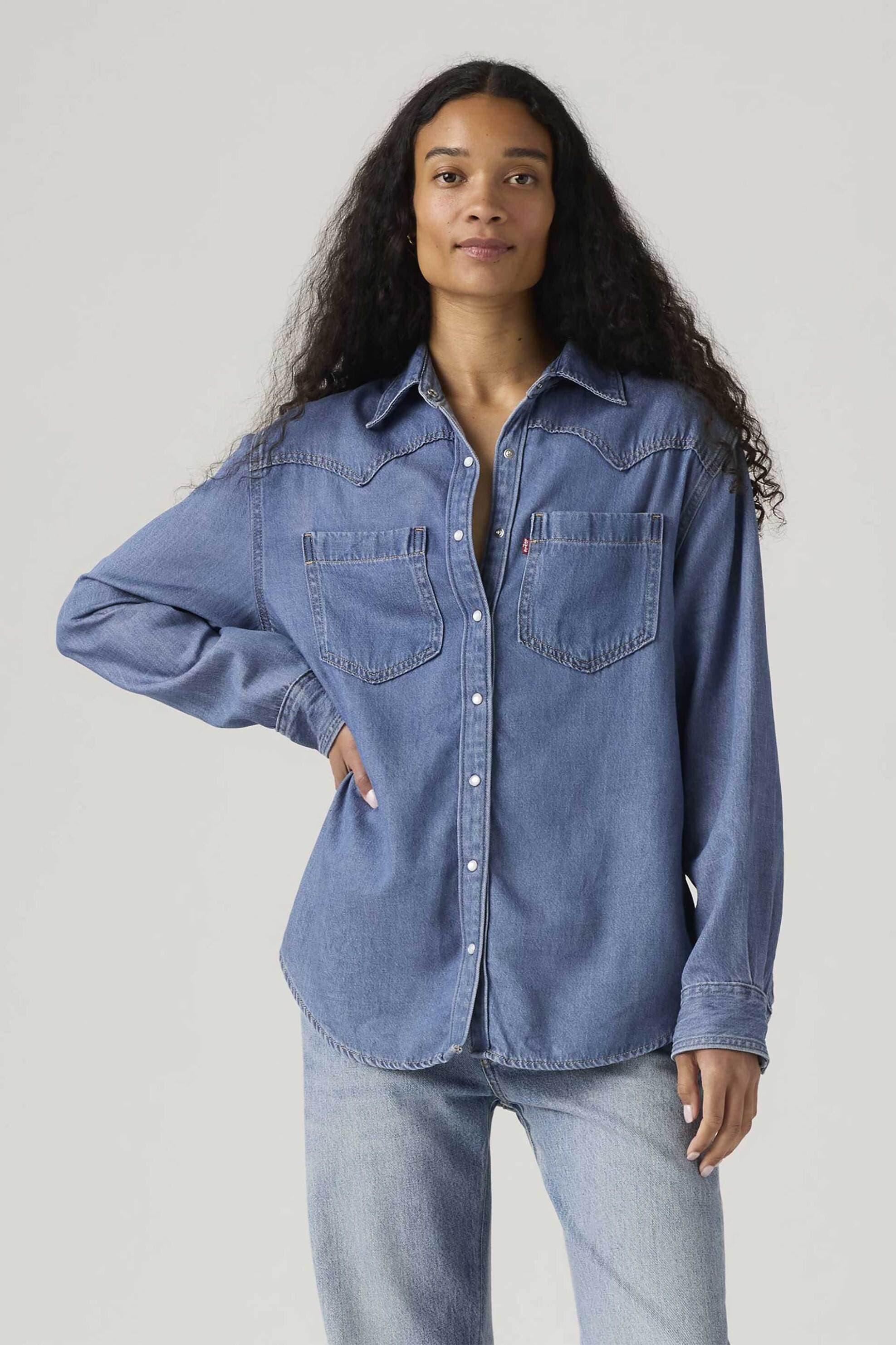Levi's® γυναικείο denim πουκάμισο με τσέπες Relaxed Fit "Teodora Western"