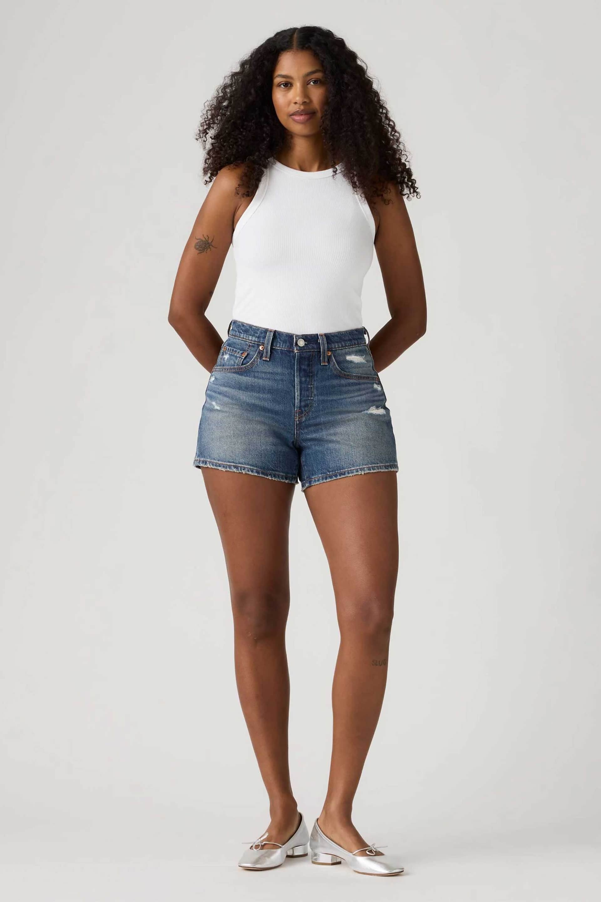 Levi's® γυναικείο denim σορτς ψηλόμεσο πεντάτσεπο "501® Curve"