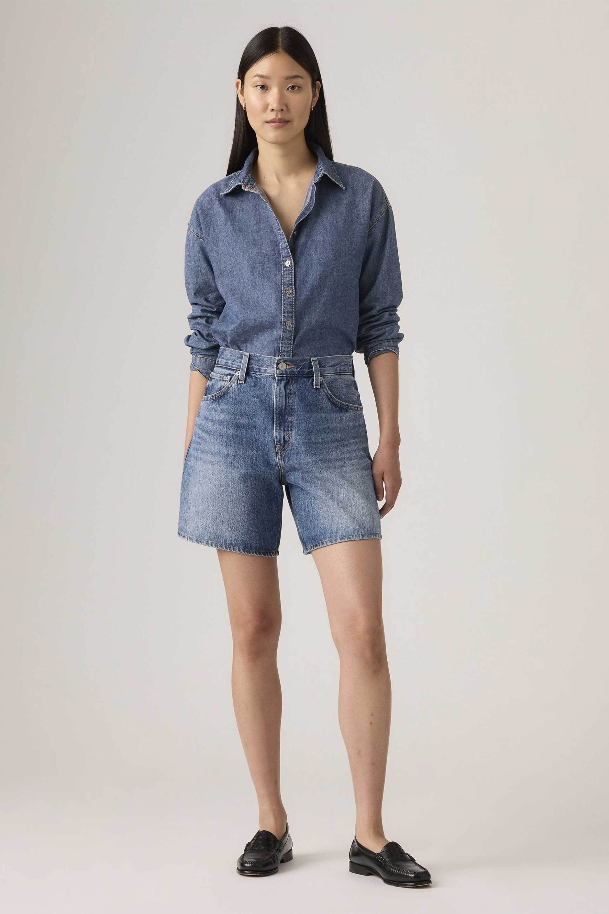 Levi's® γυναικεία denim βερμούδα ψηλόμεση πεντάτσεπη Baggy Fit