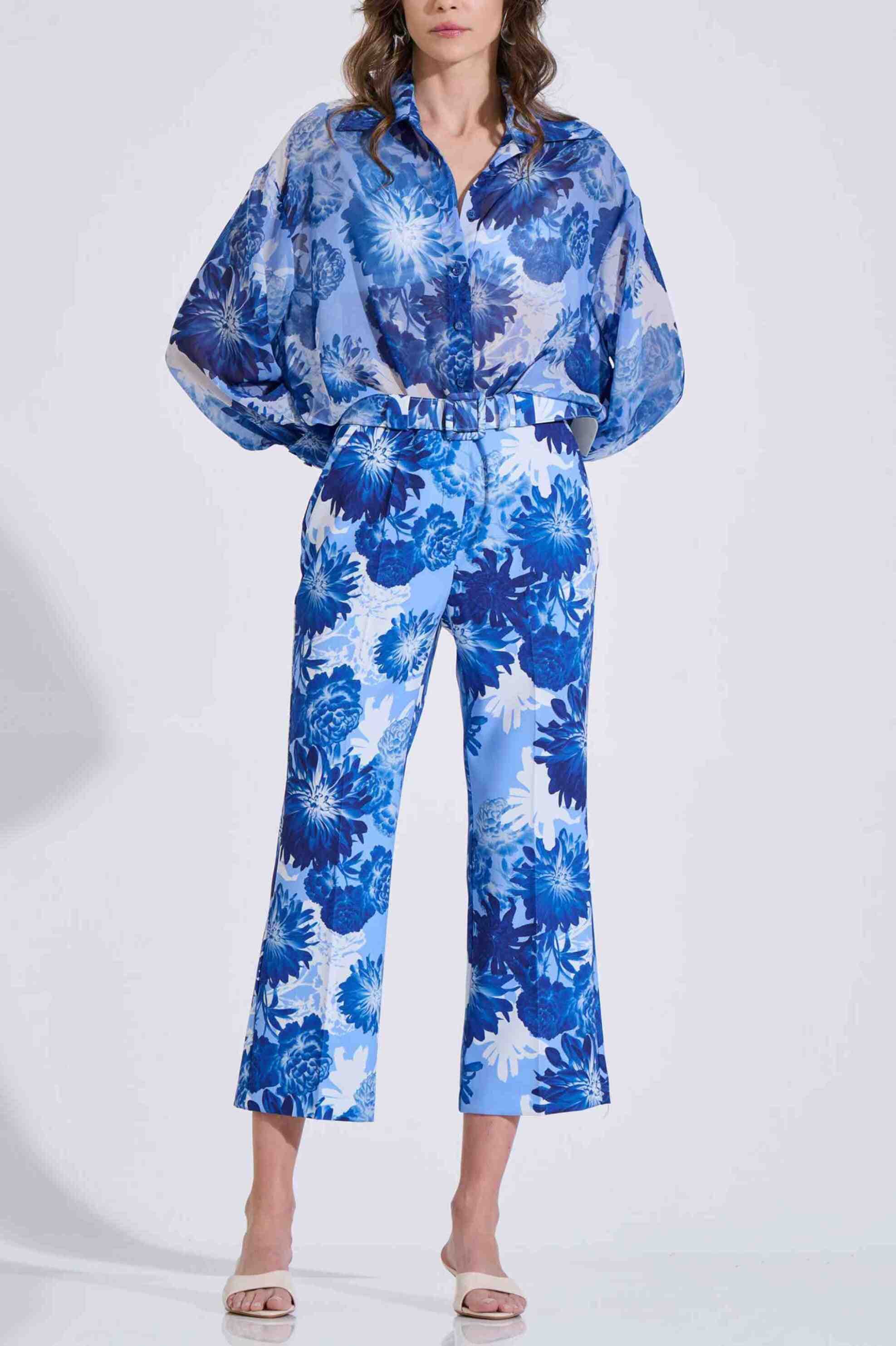 Bill Cost γυναικείο παντελόνι cropped με floral print