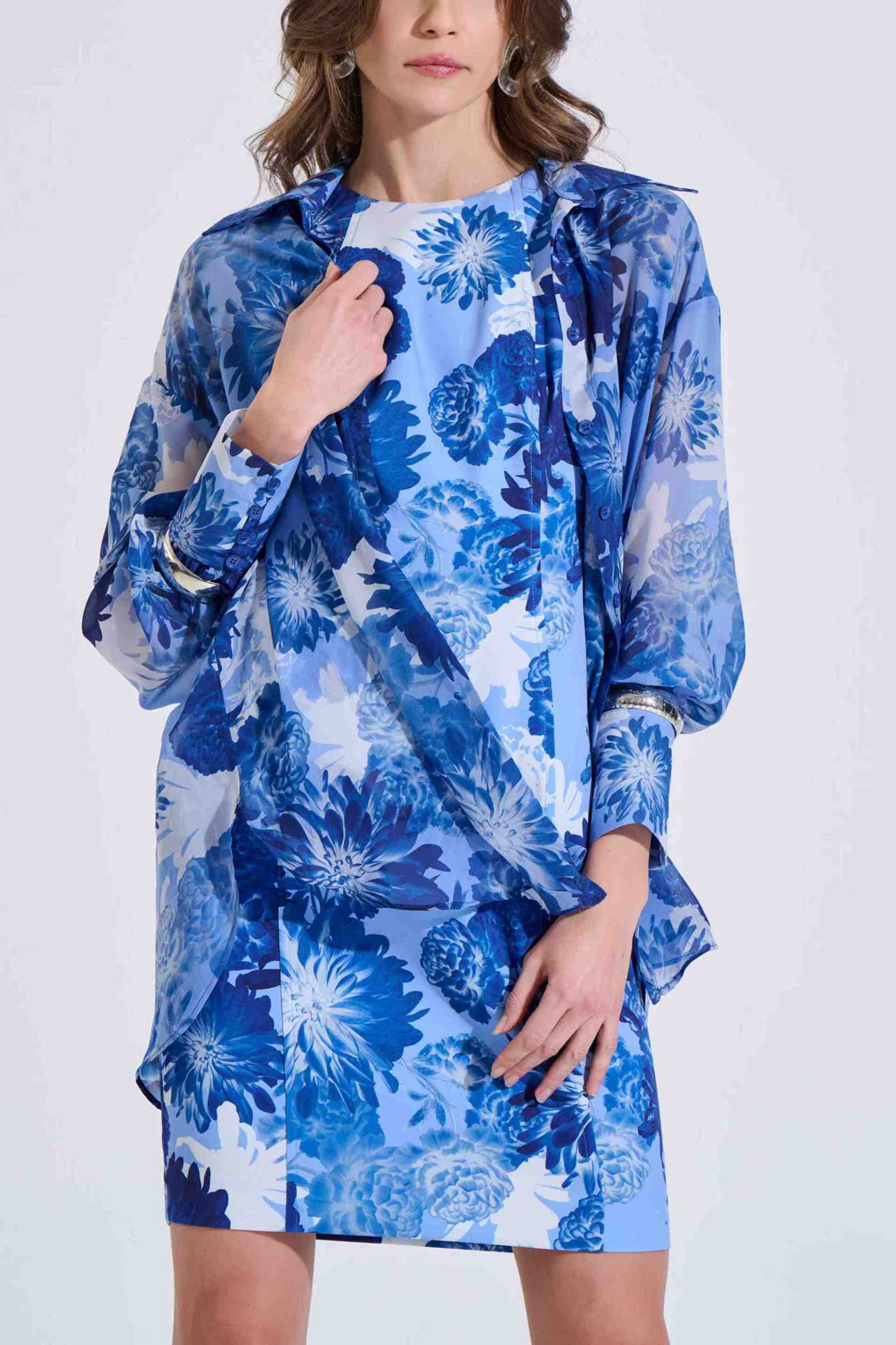Bill Cost γυναικείο mini αμάνικο φόρεμα με floral σχέδιο