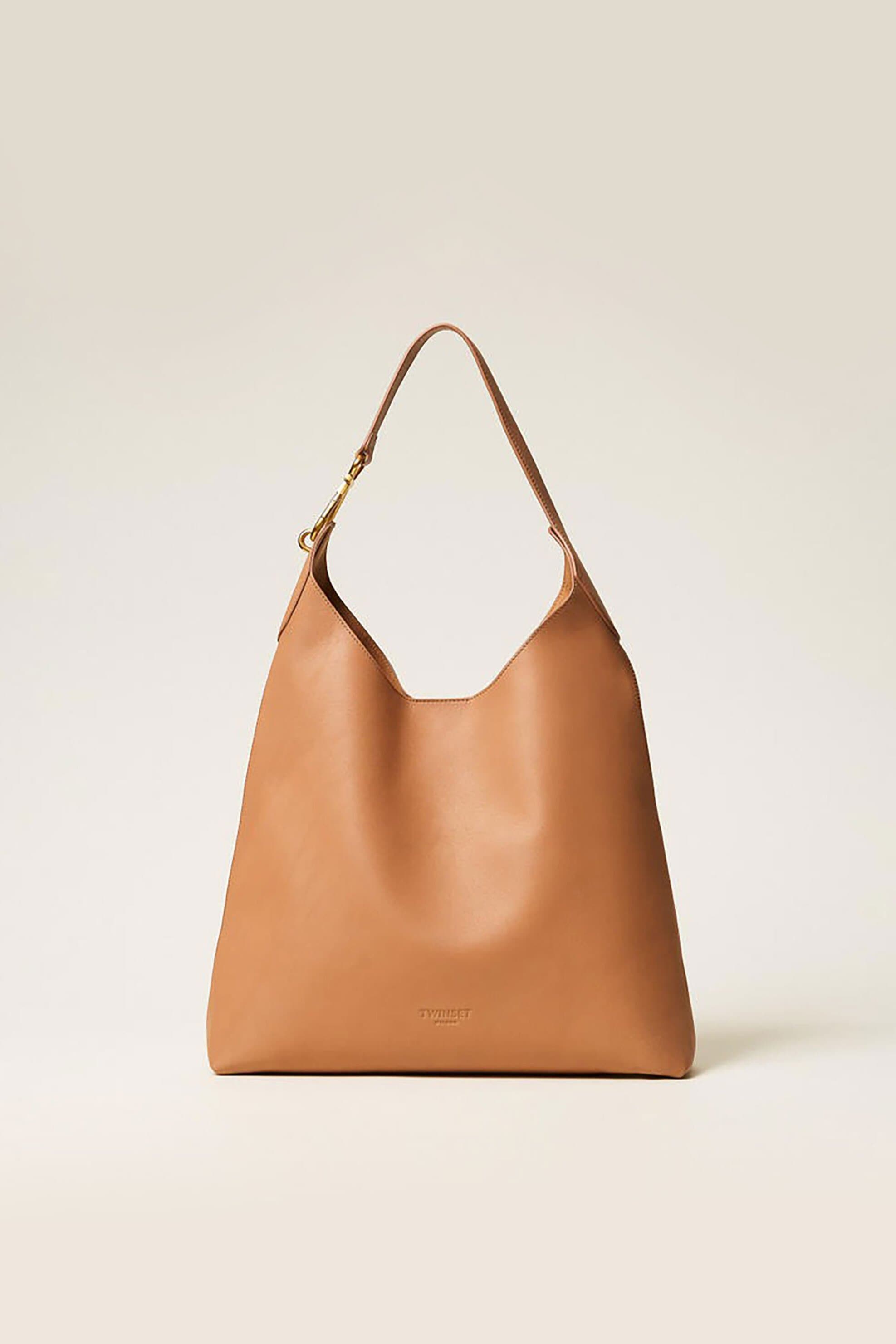 Twinset γυναικεία δερμάτινη τσάντα ώμου hobo | ONE SIZE