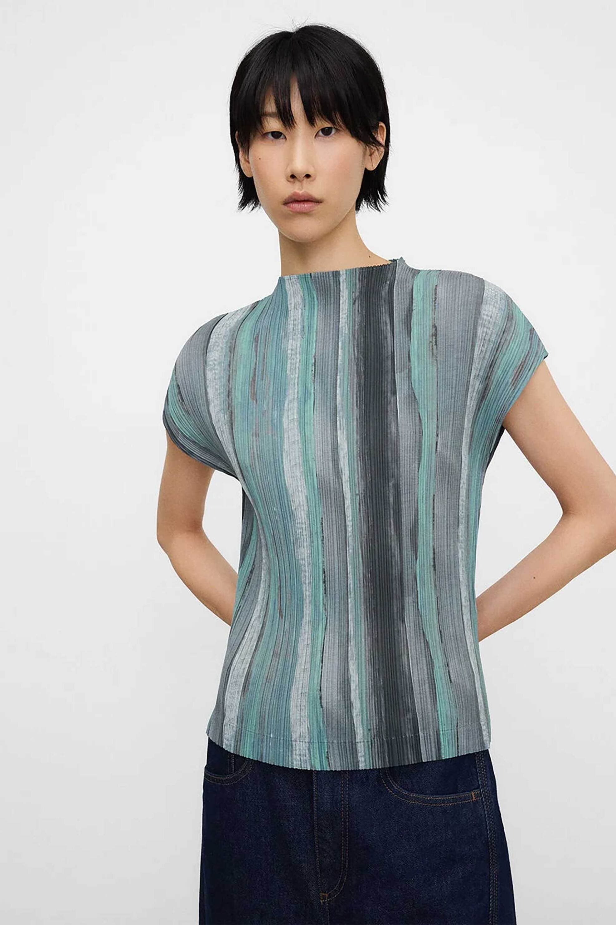 Adolfo Domínguez γυναικείo τοπ αμάνικο με ριγέ σχέδιο