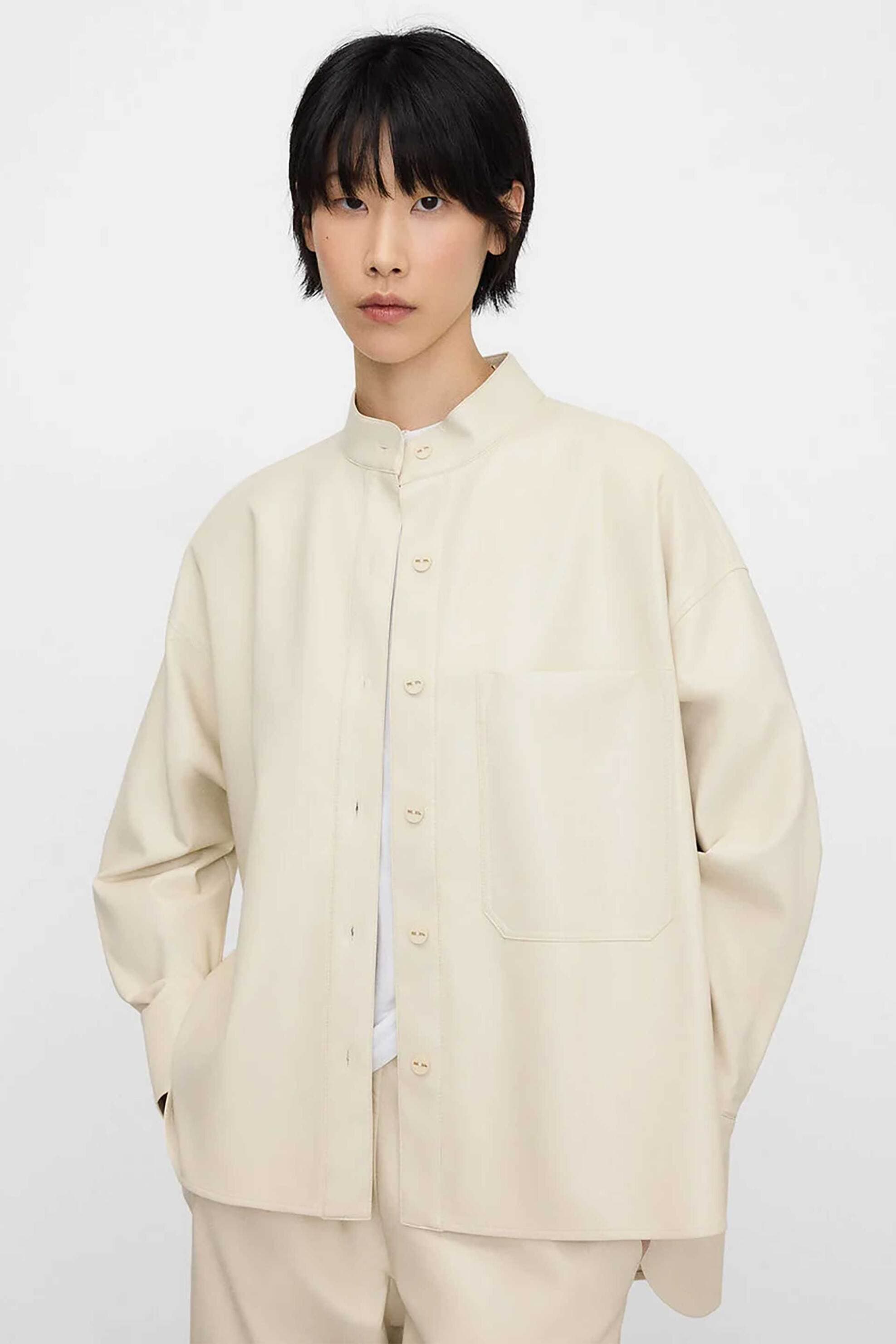 Adolfo Domínguez γυναικείο overshirt με faux δέρμα
