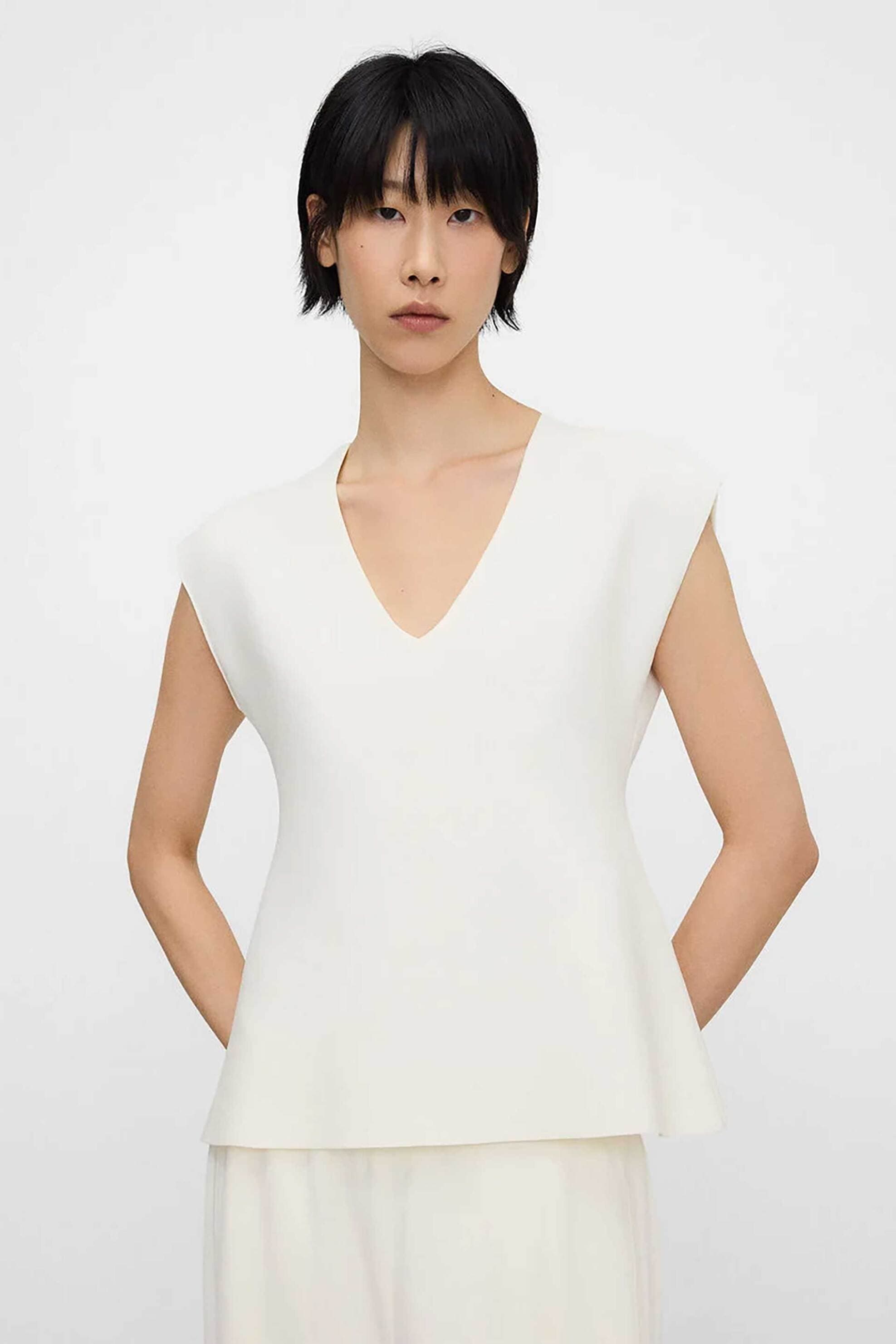 Adolfo Domínguez γυναικείo πλεκτό τοπ αμάνικο