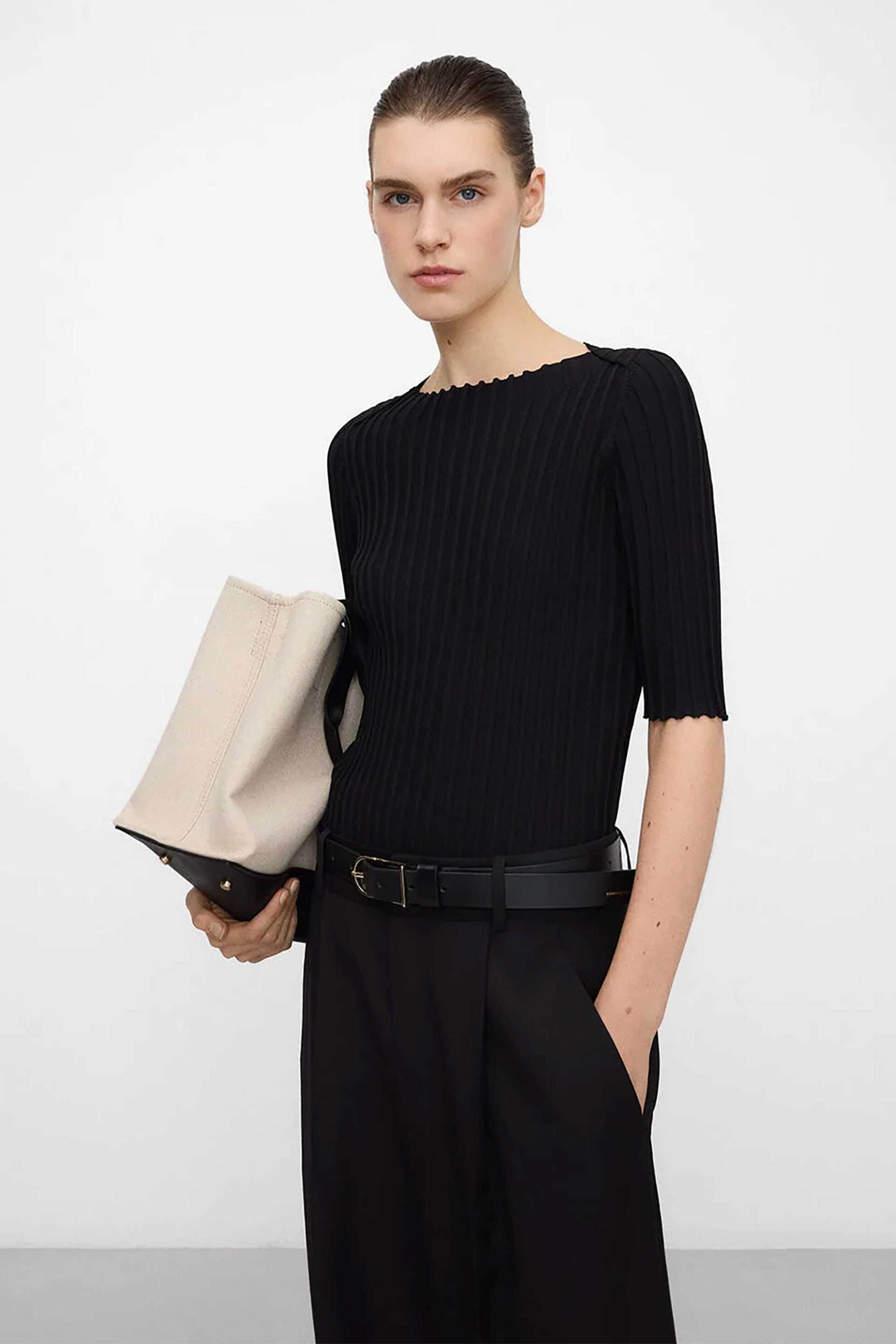 Adolfo Domínguez γυναικεία μπλούζα μονόχρωμη ribbed