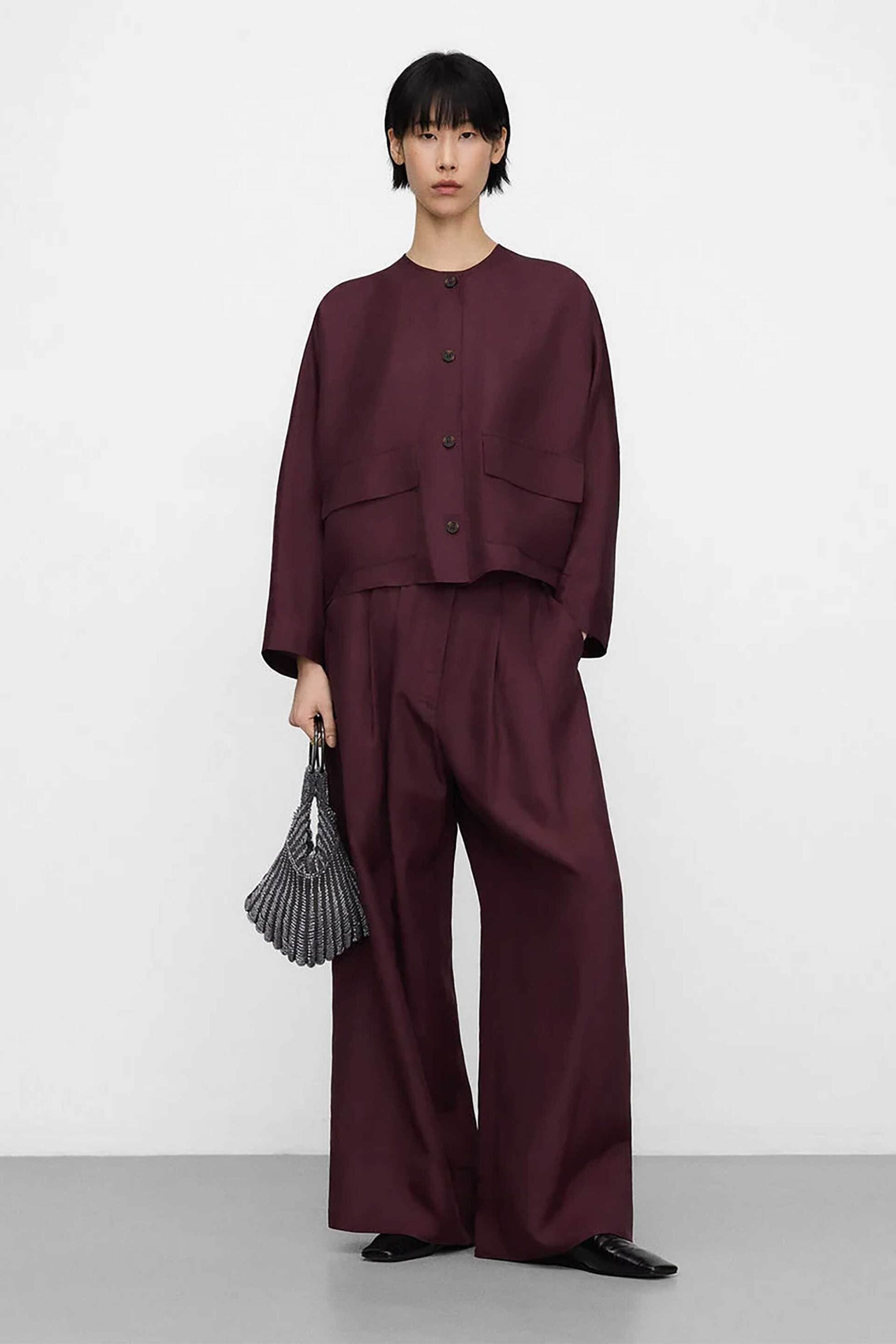 Adolfo Domínguez γυναικείο παντελόνι με διπλές πτυχώσεις Wide Leg