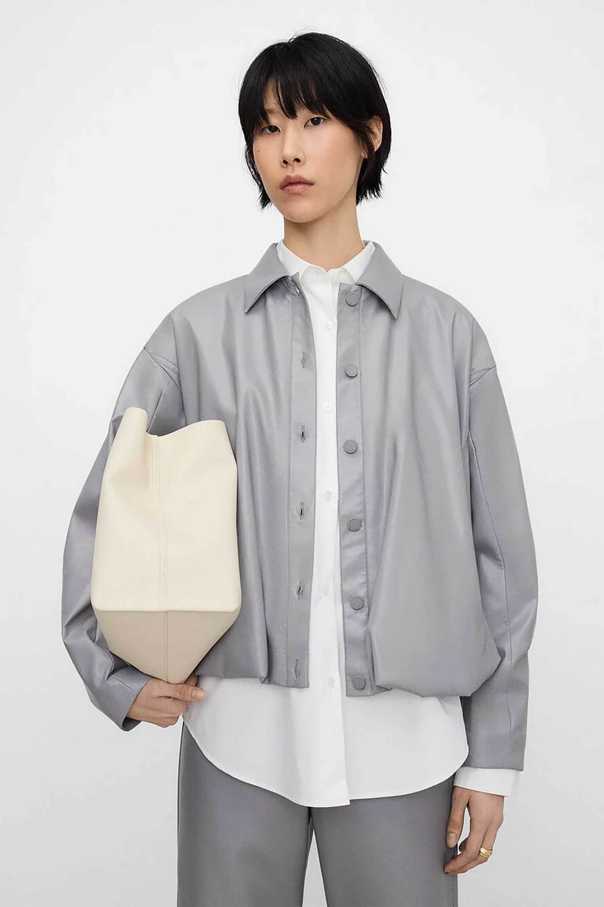 Adolfo Domínguez γυναικείο μπουφάν bomber με faux δέρμα