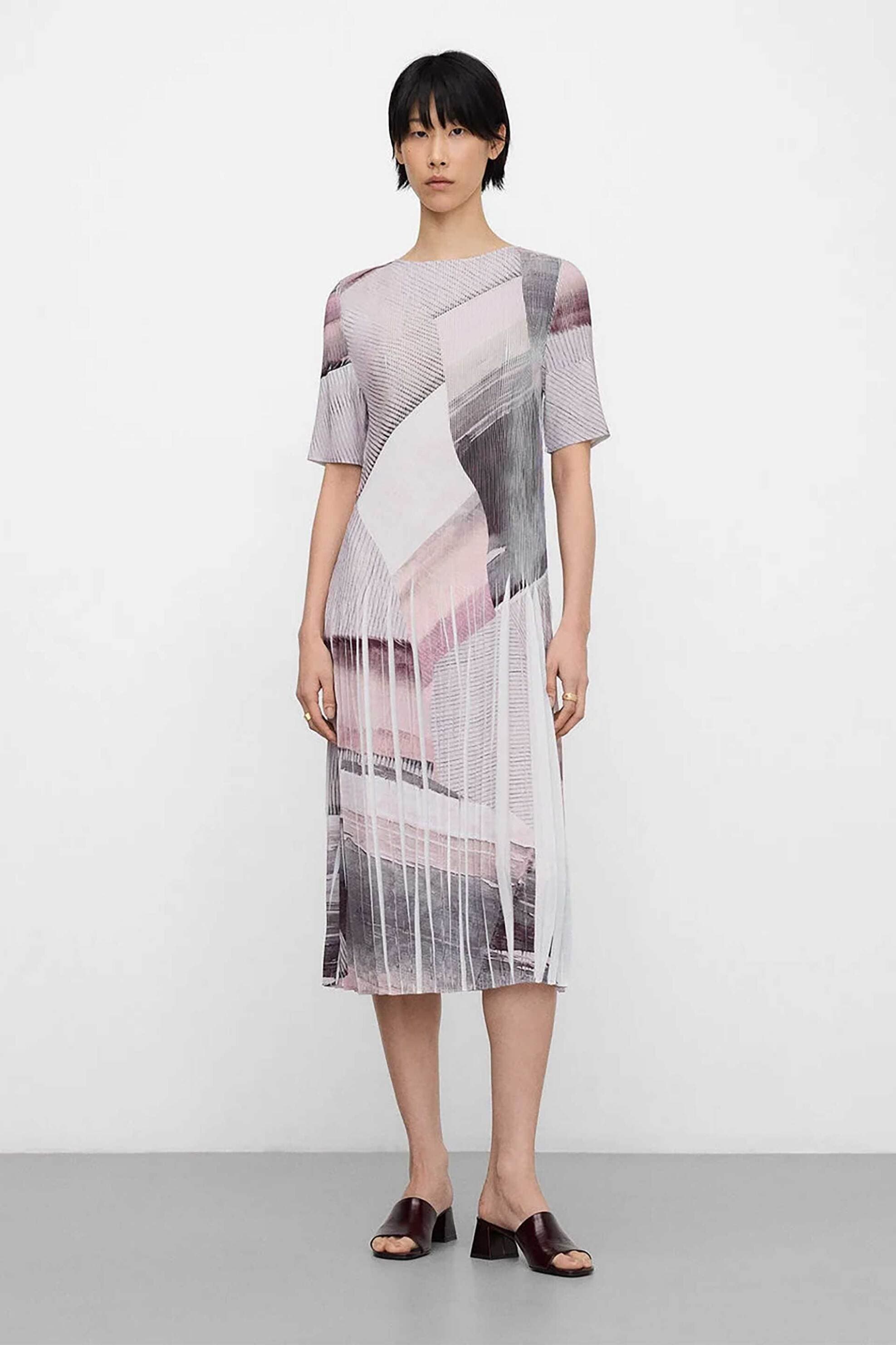 Adolfo Domínguez γυναικείο midi φόρεμα με all-over print