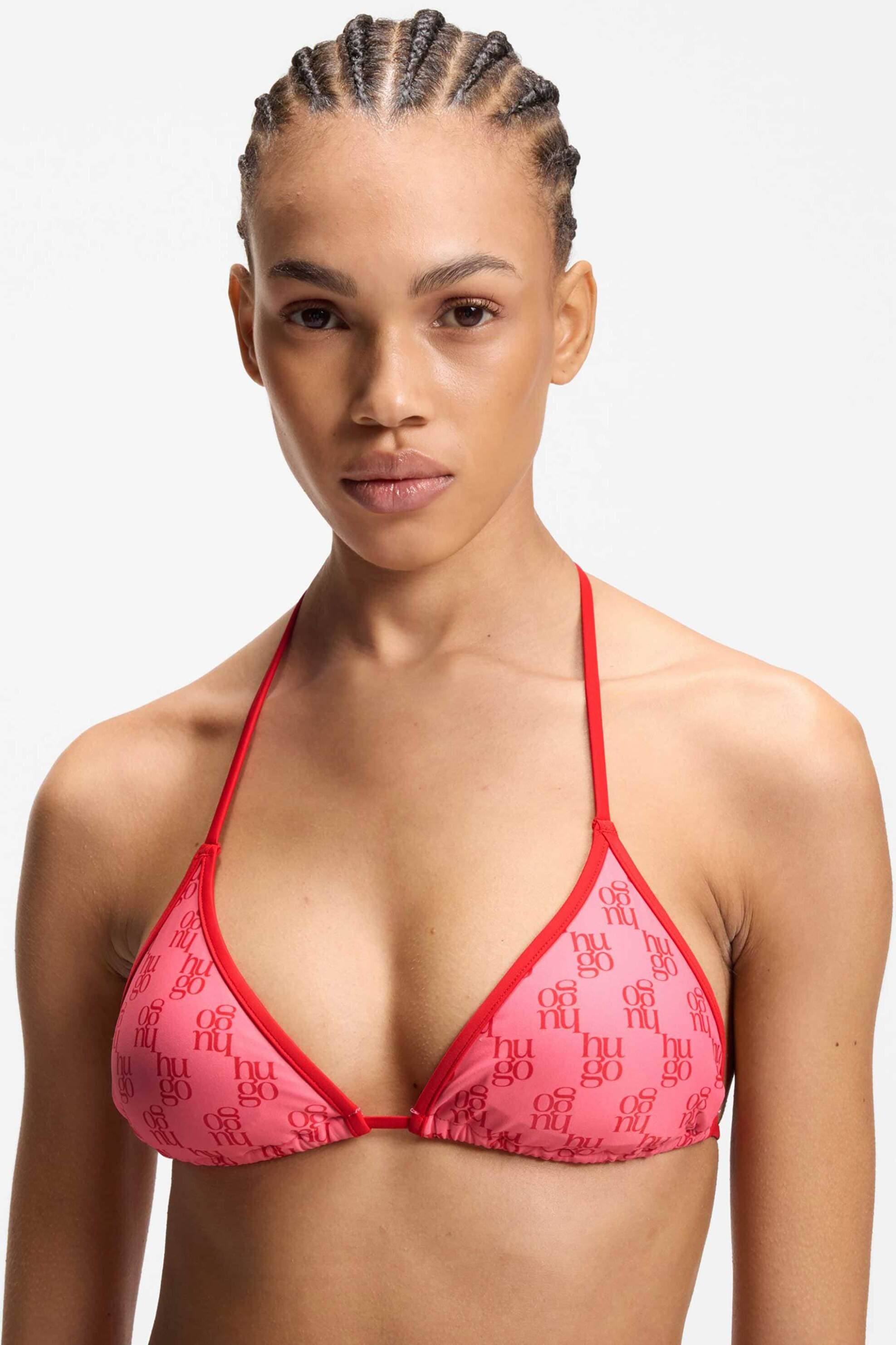 Hugo Boss γυναικείο μαγιό μπικίνι τοπ triangle με logo print "Monogram"