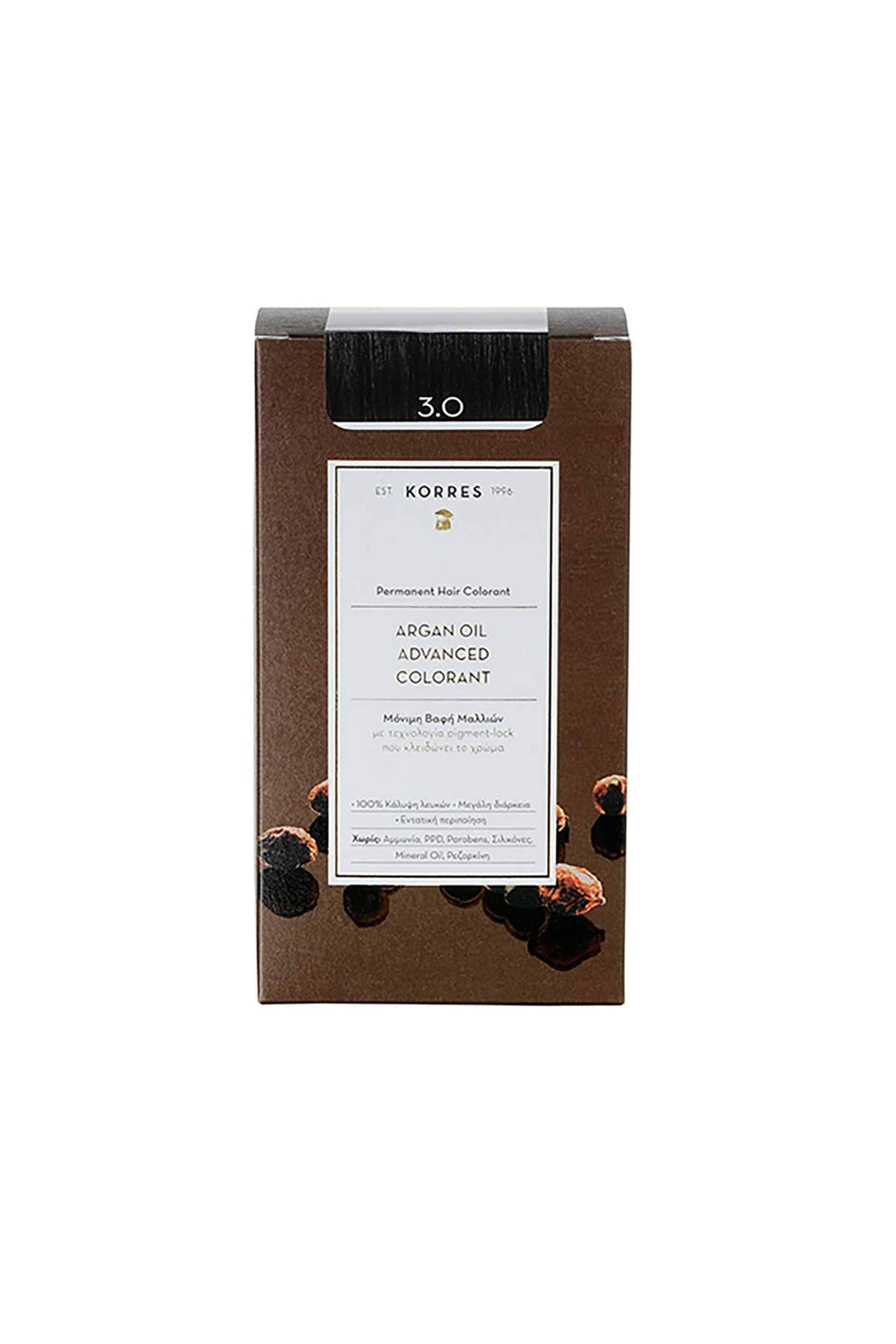 Korres Argan Oil Advanced Colorant 3.0 Καστανό Σκούρο