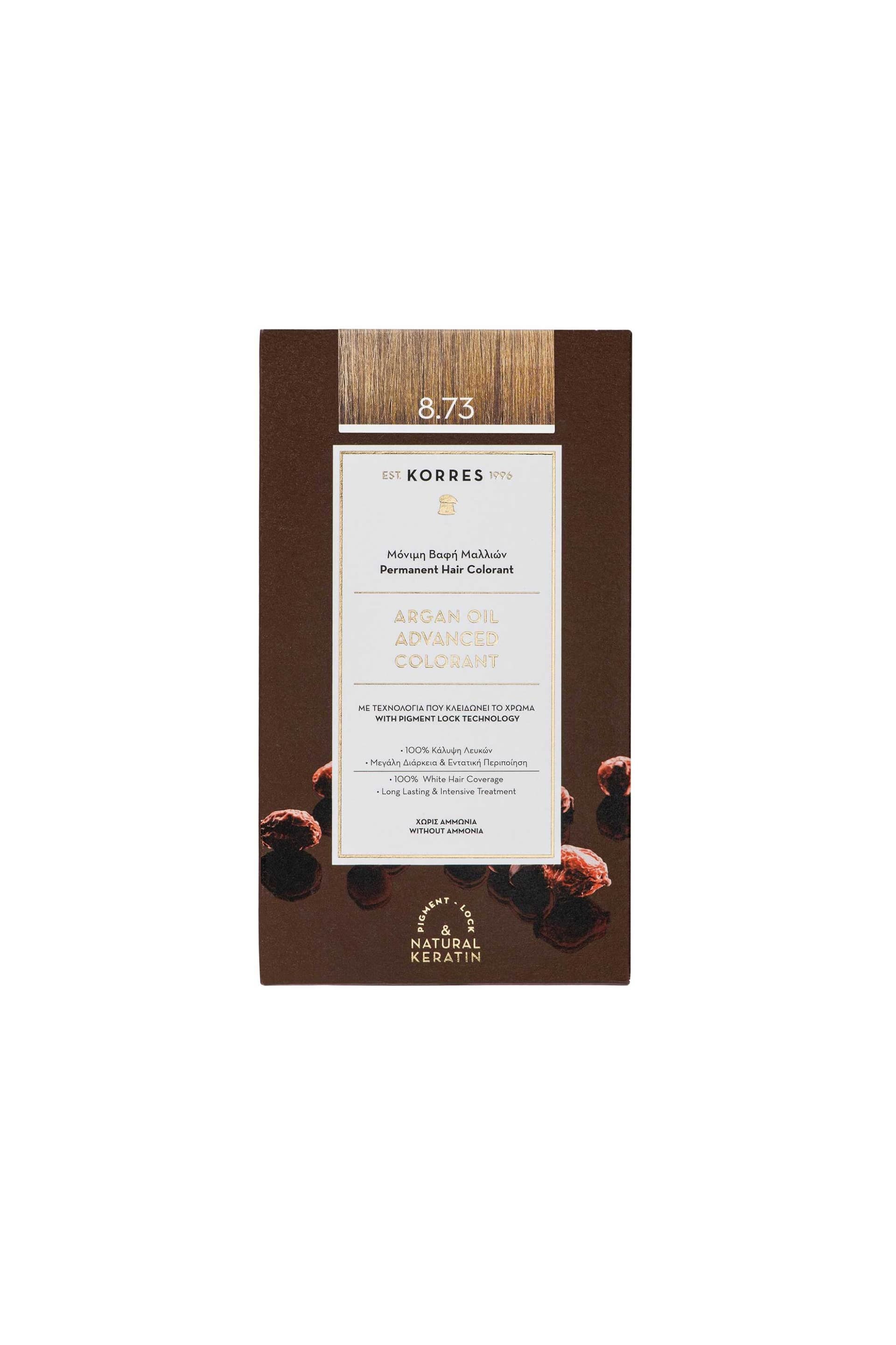 Korres Argan Oil Advanced Colorant 8.73 Χρυσή Καραμέλα