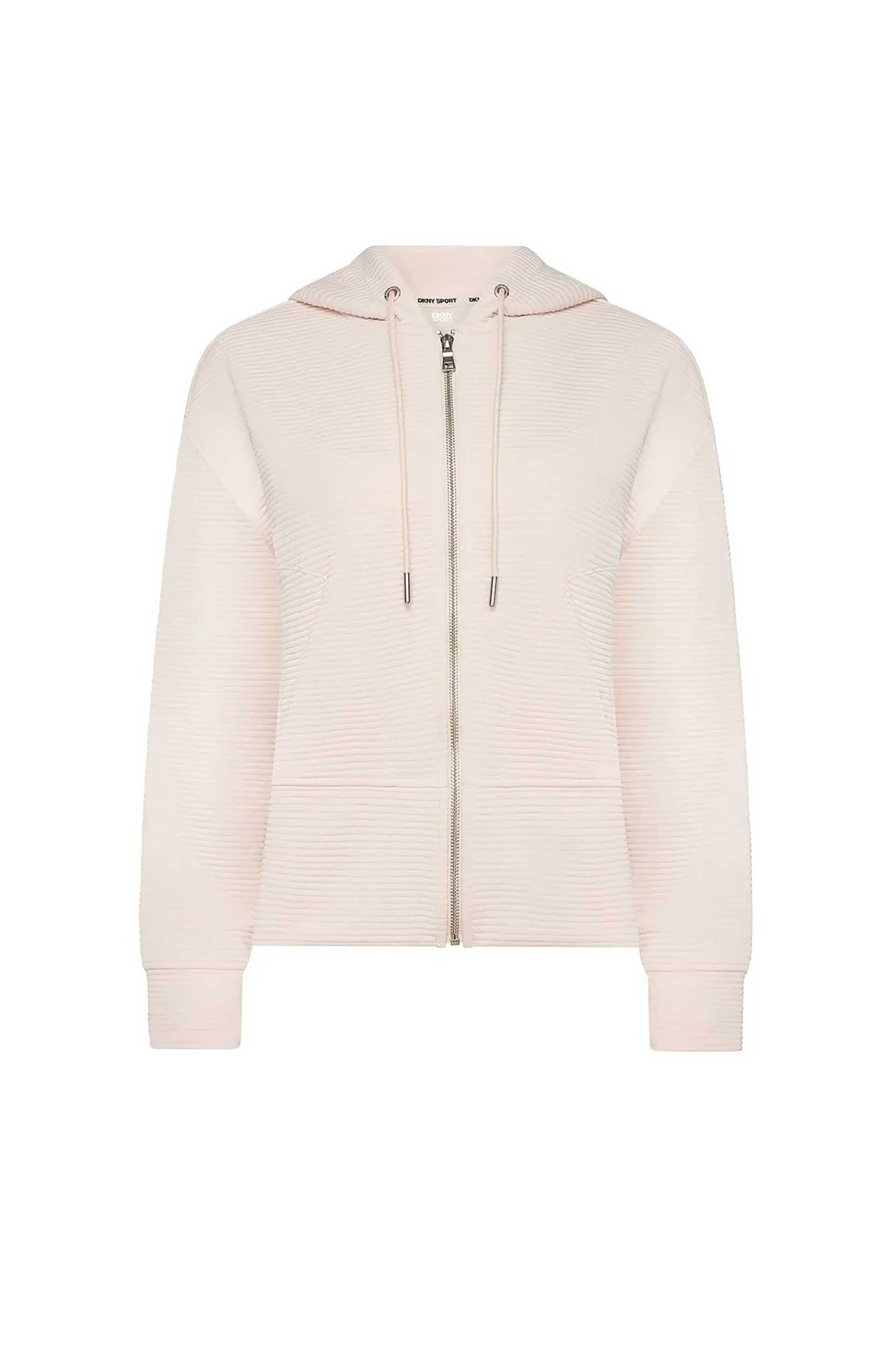 DKNY γυναικεία ζακέτα μονόχρωμη με κουκούλα