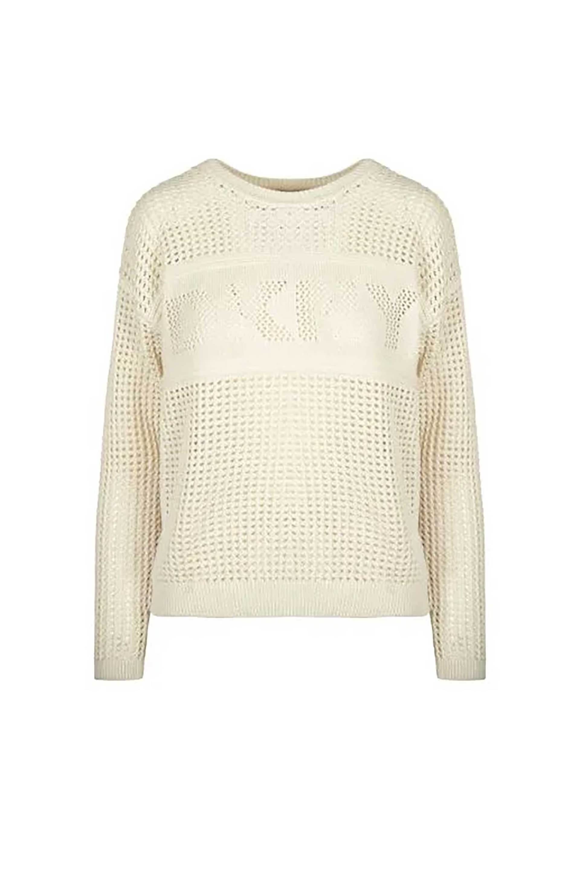 DKNY γυναικείο πουλόβερ με διάτρητο σχέδιο και λογότυπο