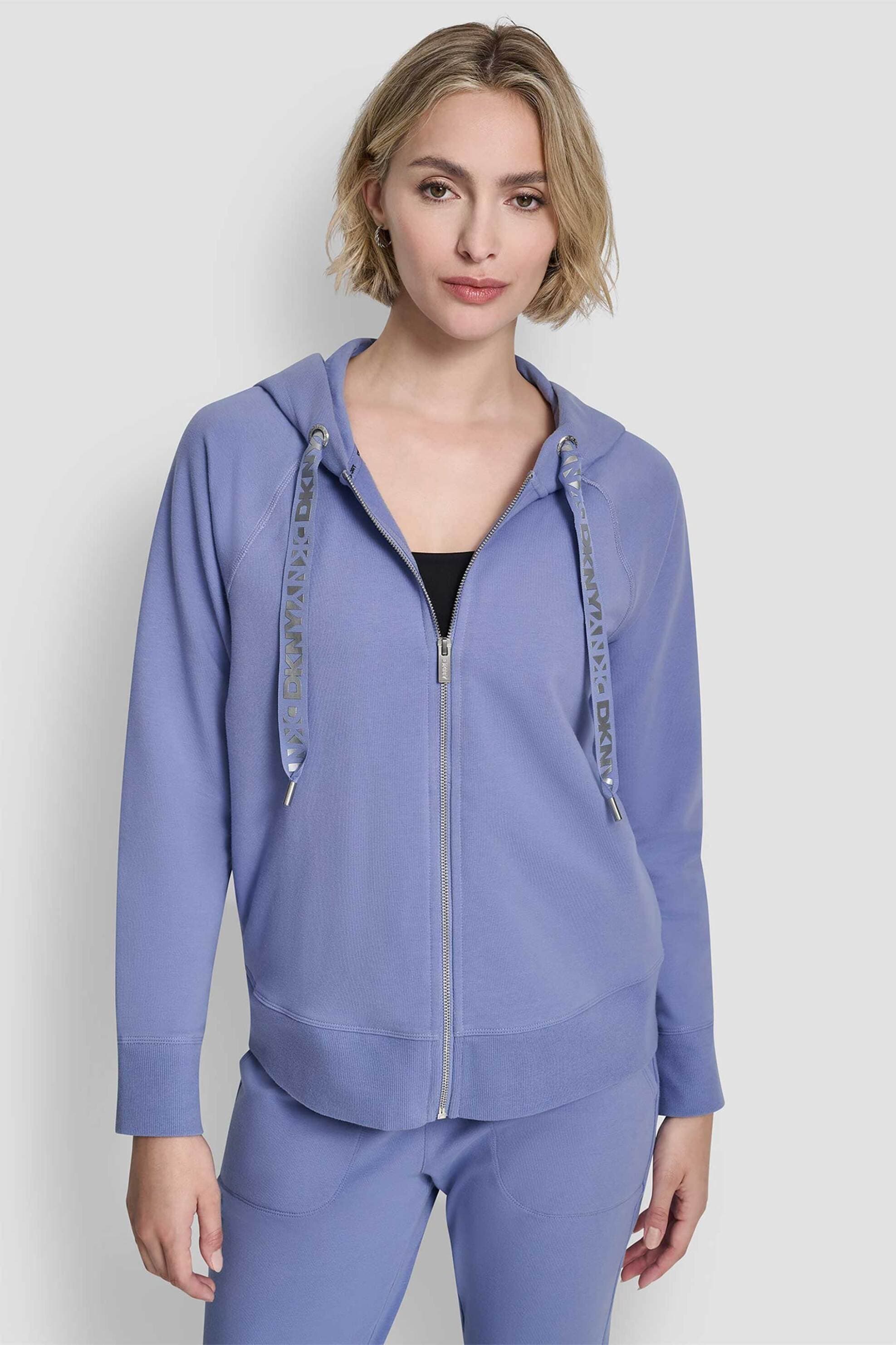 DKNY γυναικεία ζακέτα φούτερ με κουκούλα και ρυθμιζόμενο κορδόνι με λογότυπο