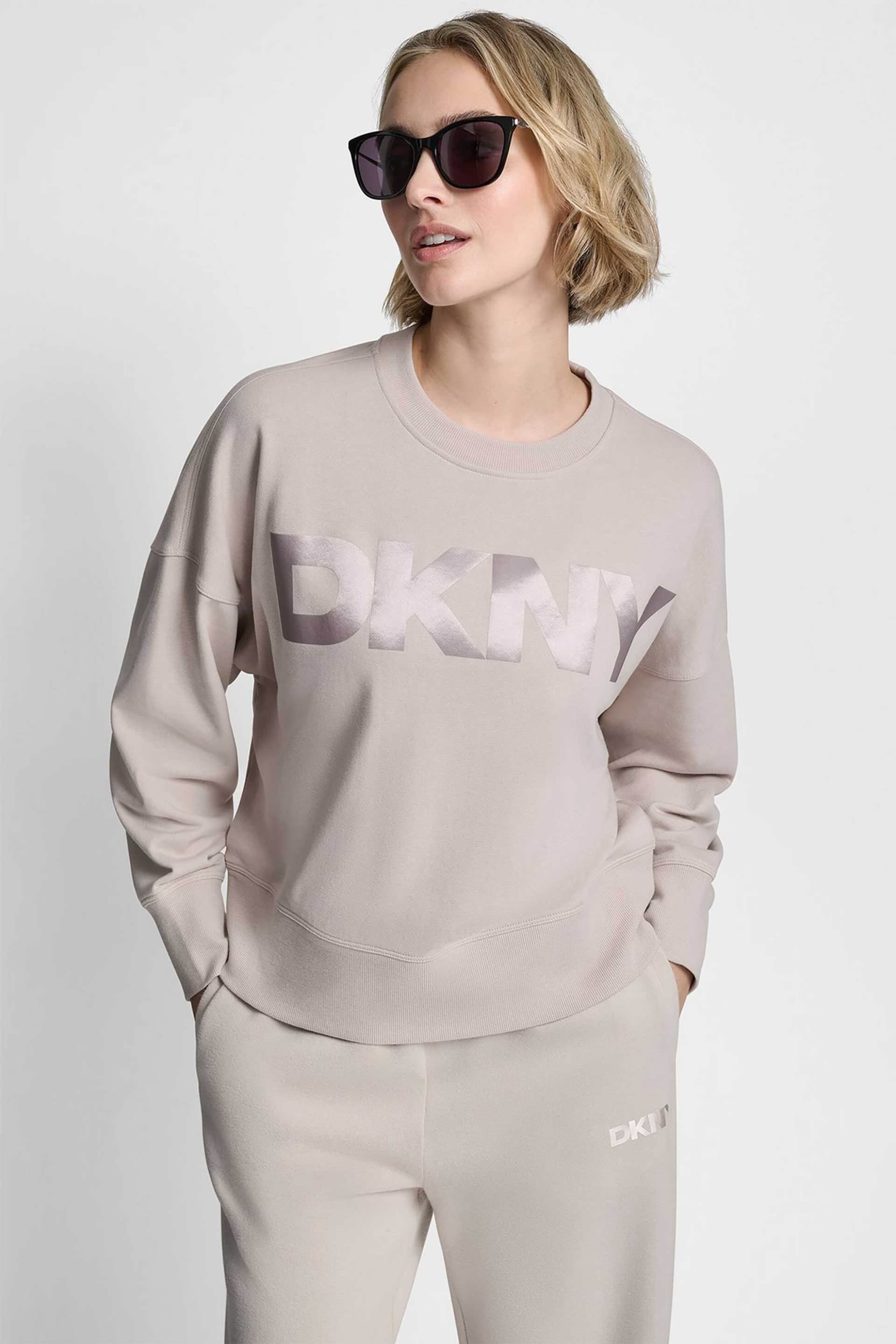 DKNY γυναικεία μπλούζα φούτερ με ανάγλυφο λογότυπο
