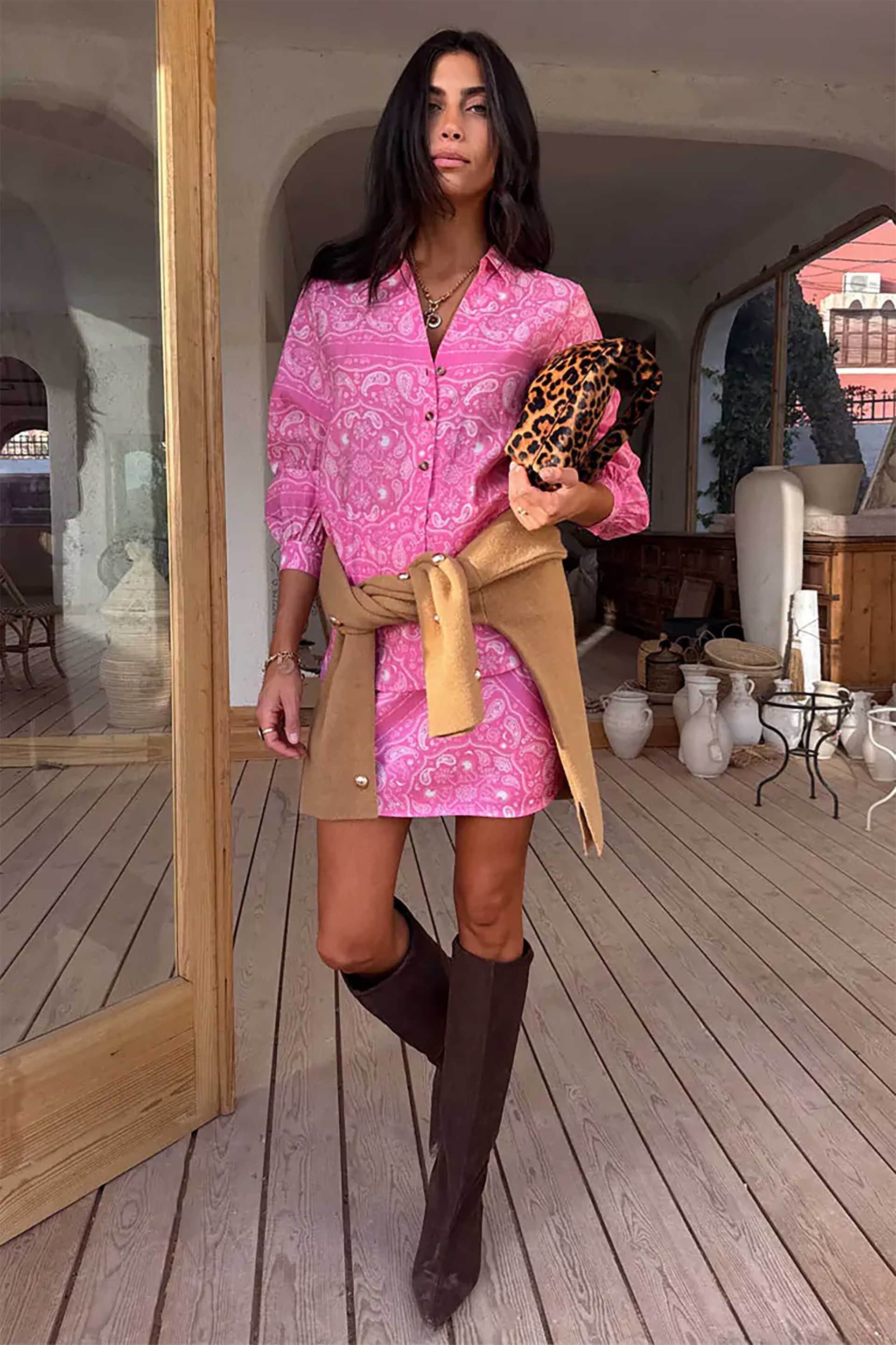 Never Fully Dressed γυναικείο πουκάμισο "Pink Bandana Miley"