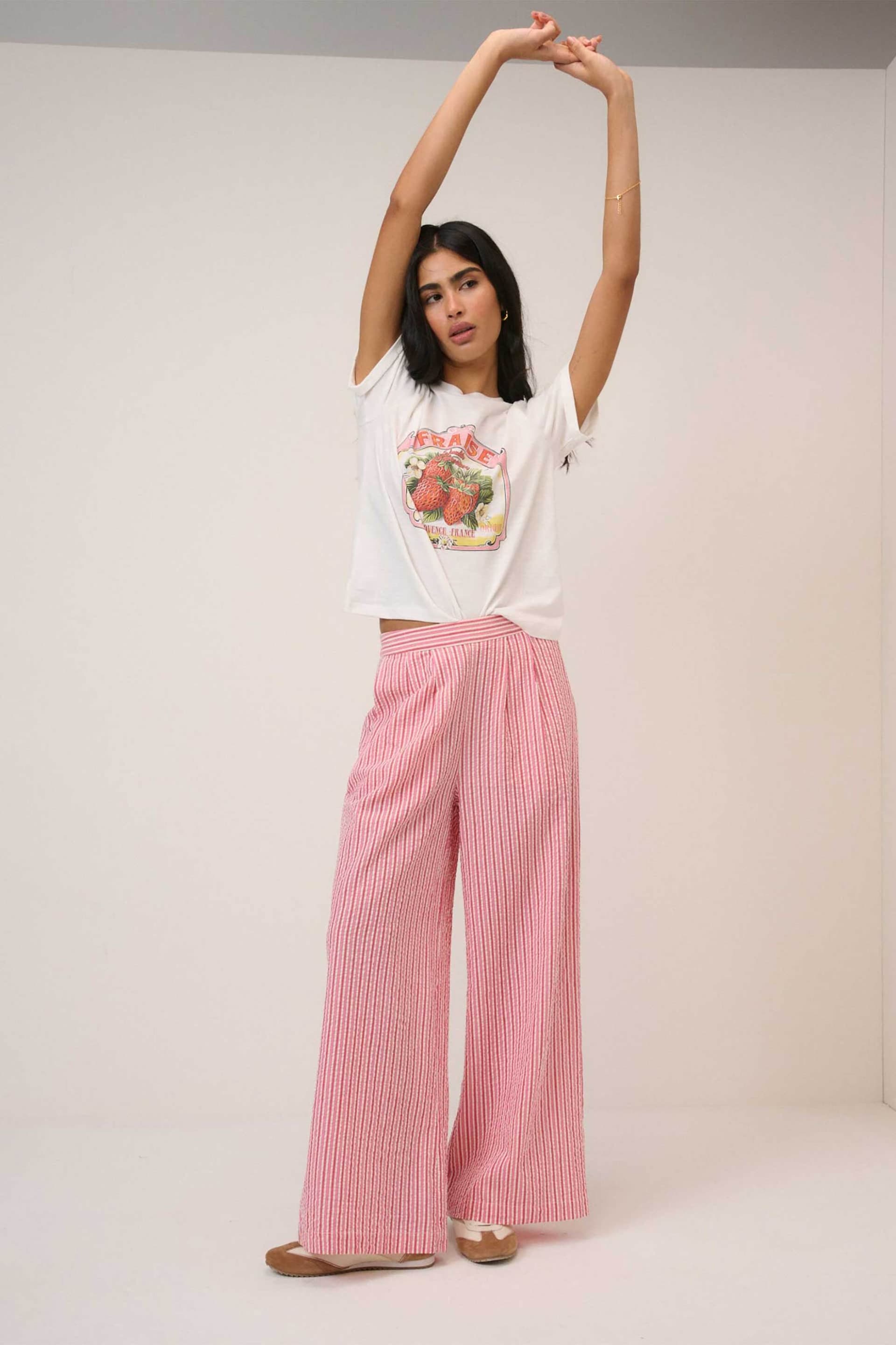 Nobody΄s Child γυναικείο παντελόνι ριγέ Wide Leg