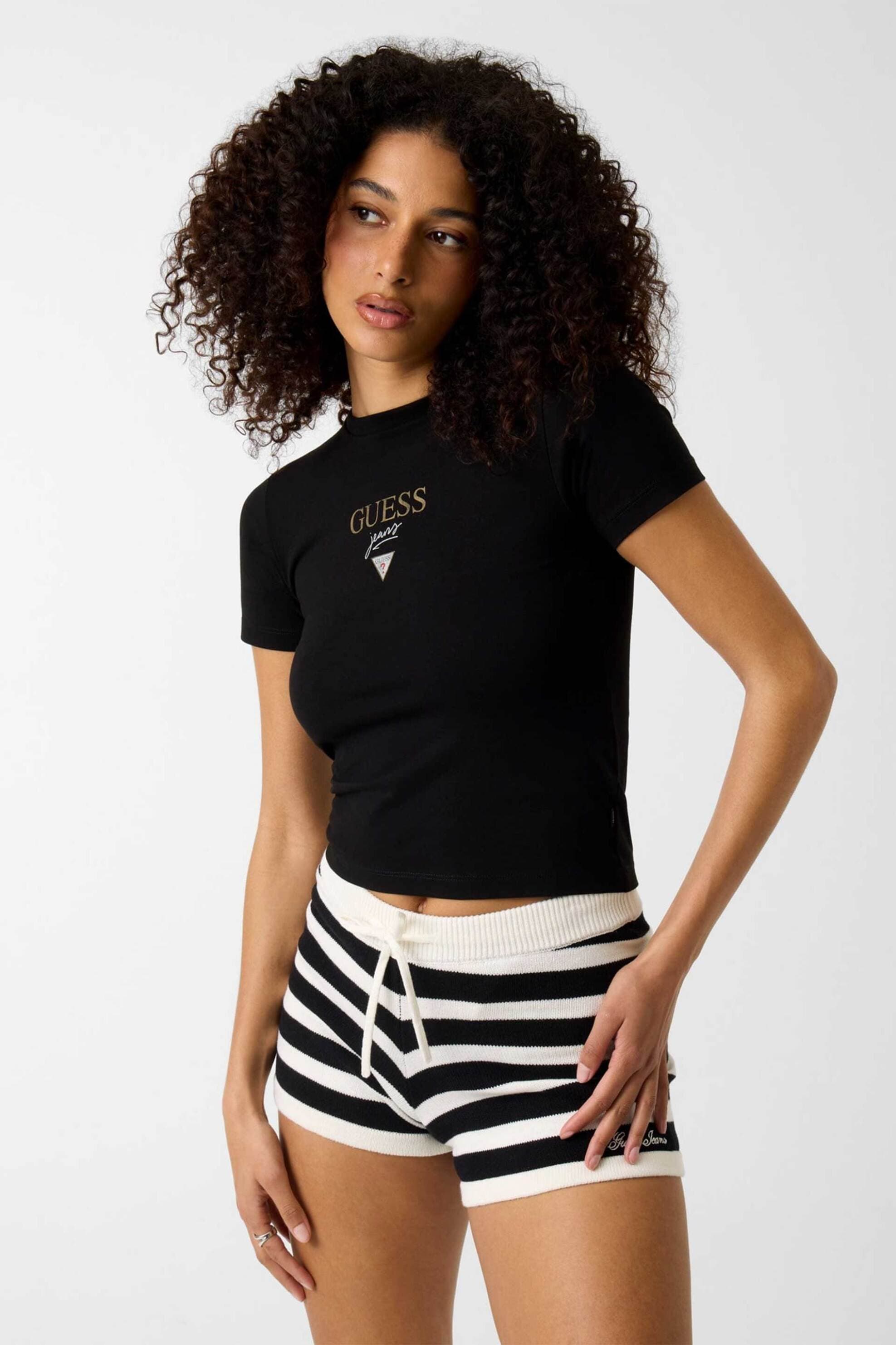 Guess γυναικείο T-shirt με λογότυπο Slim Fit