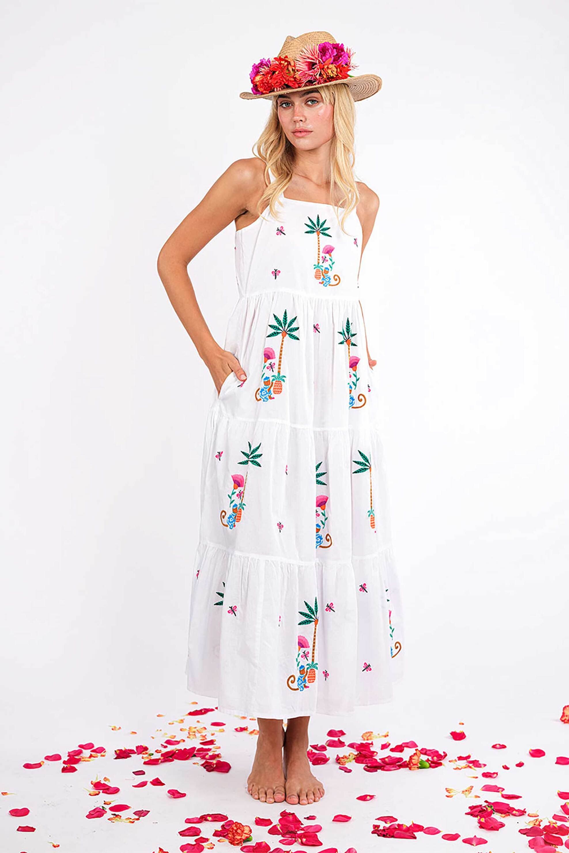 Nimo With Love γυναικείο midi φόρεμα με print "Cornflower"