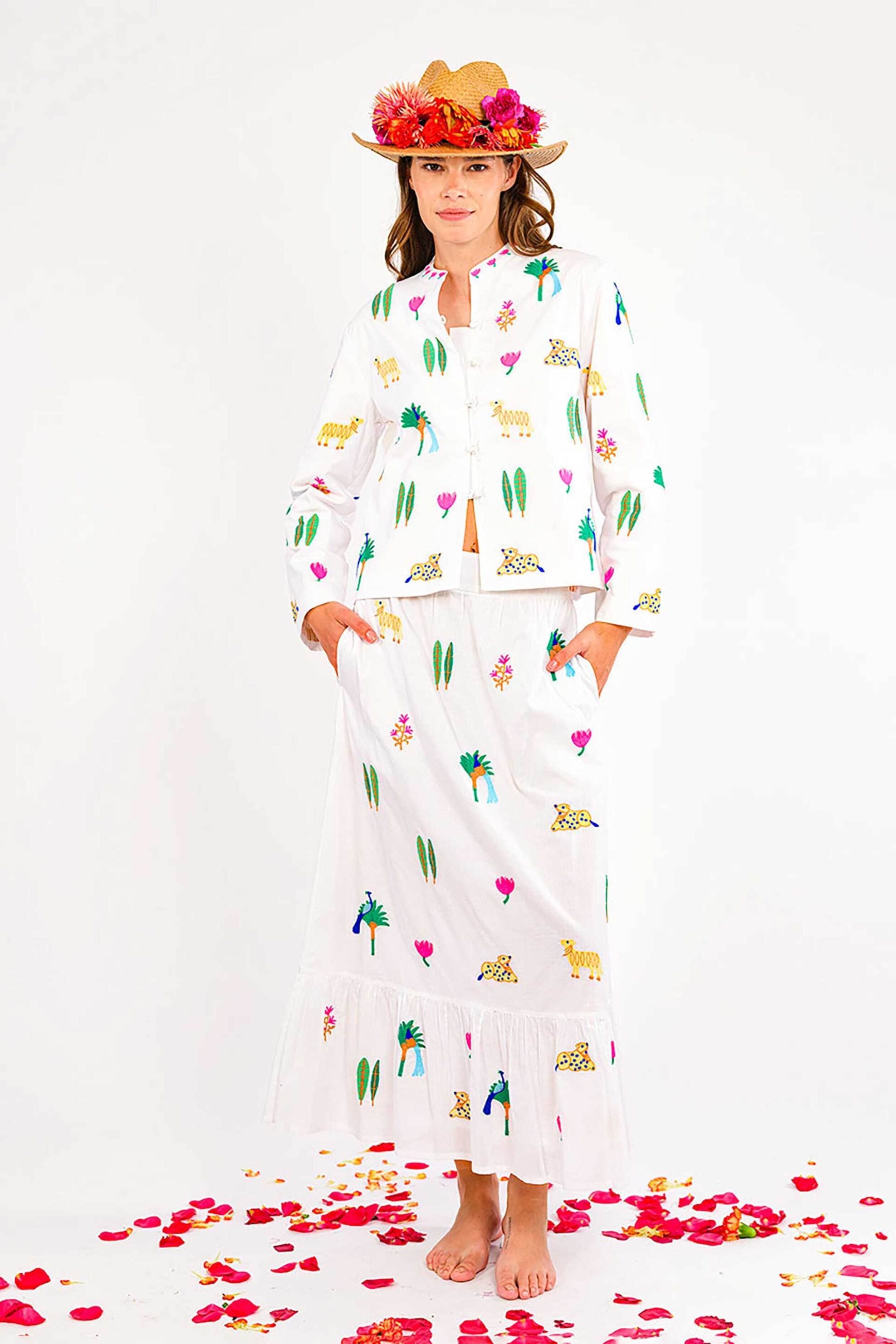 Nimo With Love γυναικεία mini φούστα με κέντημα "Elderberry"