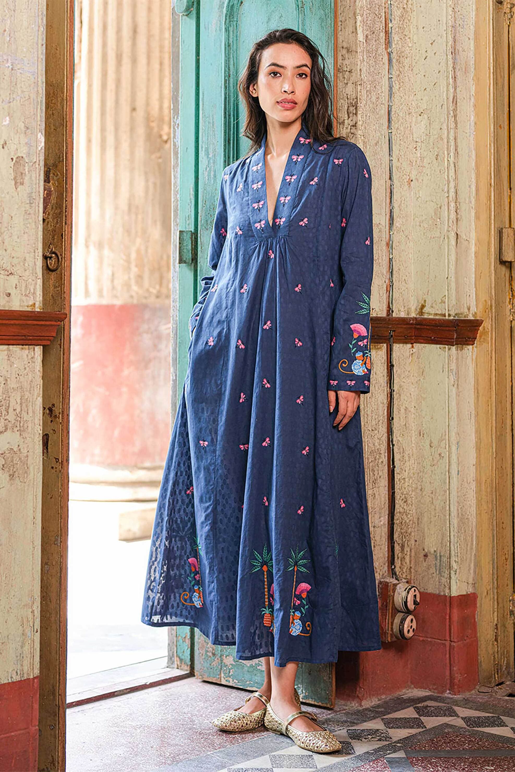 Nimo With Love γυναικείο midi φόρεμα με κέντημα "Sandalwood"