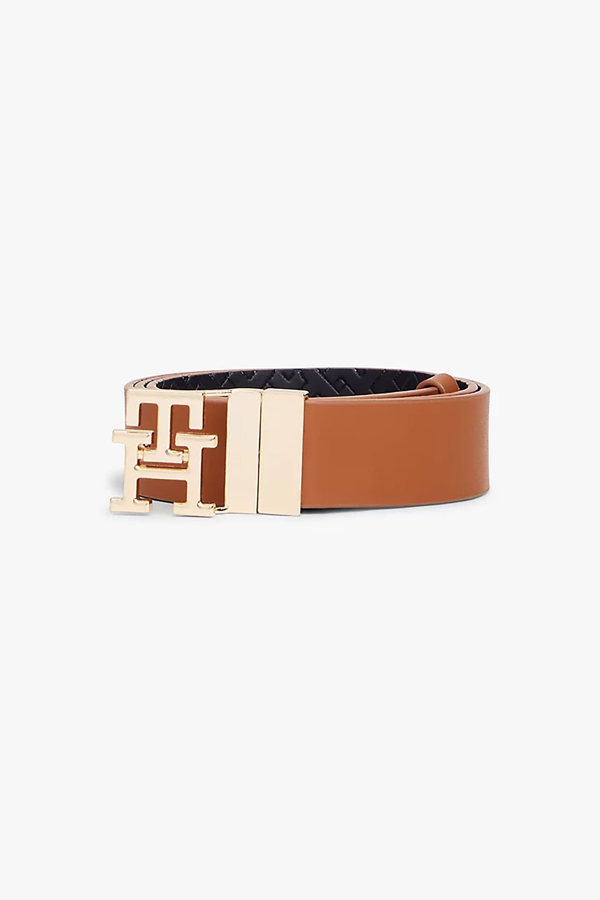 Tommy Hilfiger γυναικεία δερμάτινη ζώνη με μεταλλικό monogram "The Modern 3.0"