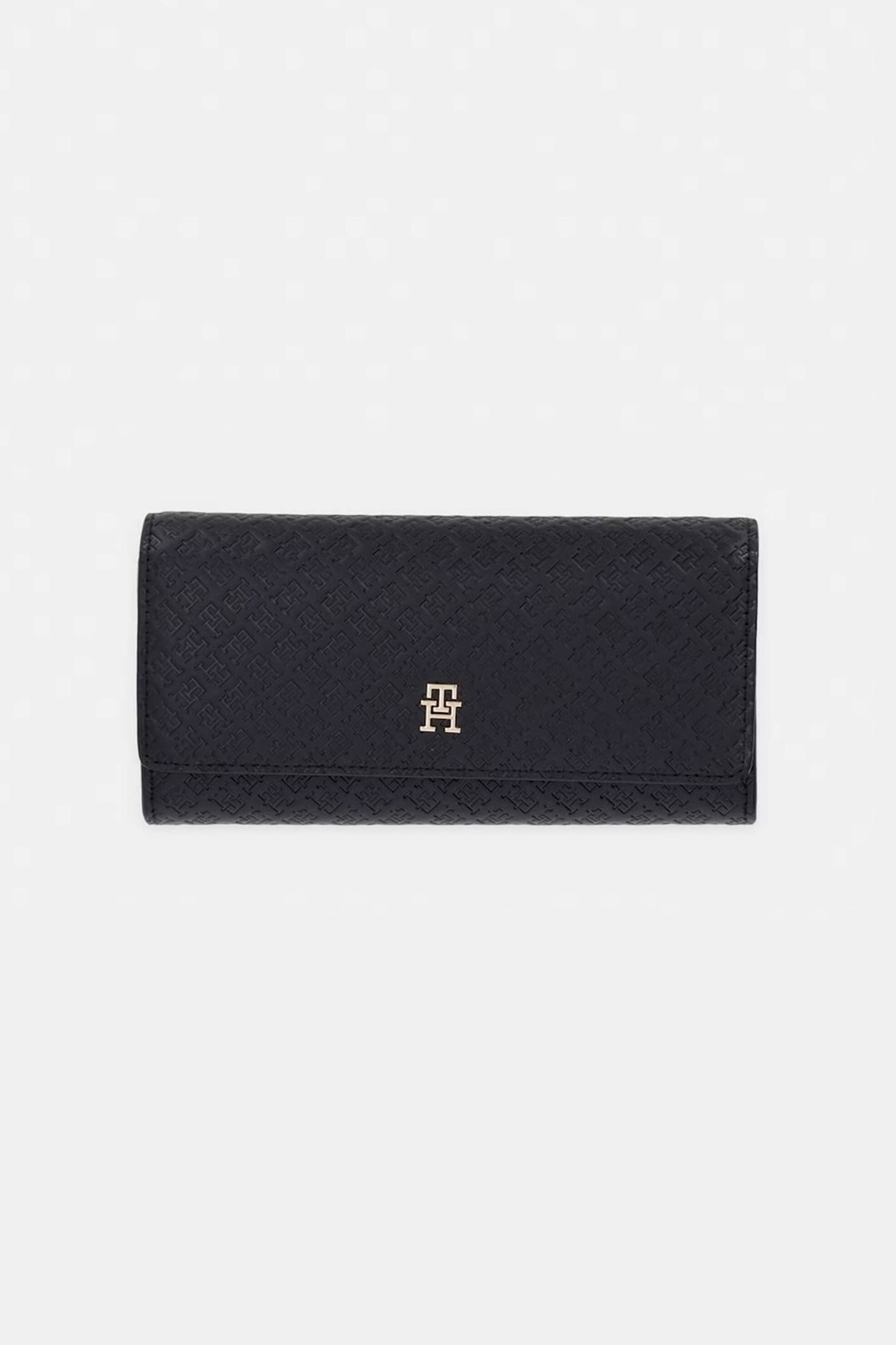 Tommy Hilfiger γυναικείο πορτοφόλι με μεταλλικό μονόγραμμα και ανάγλυφο σχέδιο | ONE SIZE