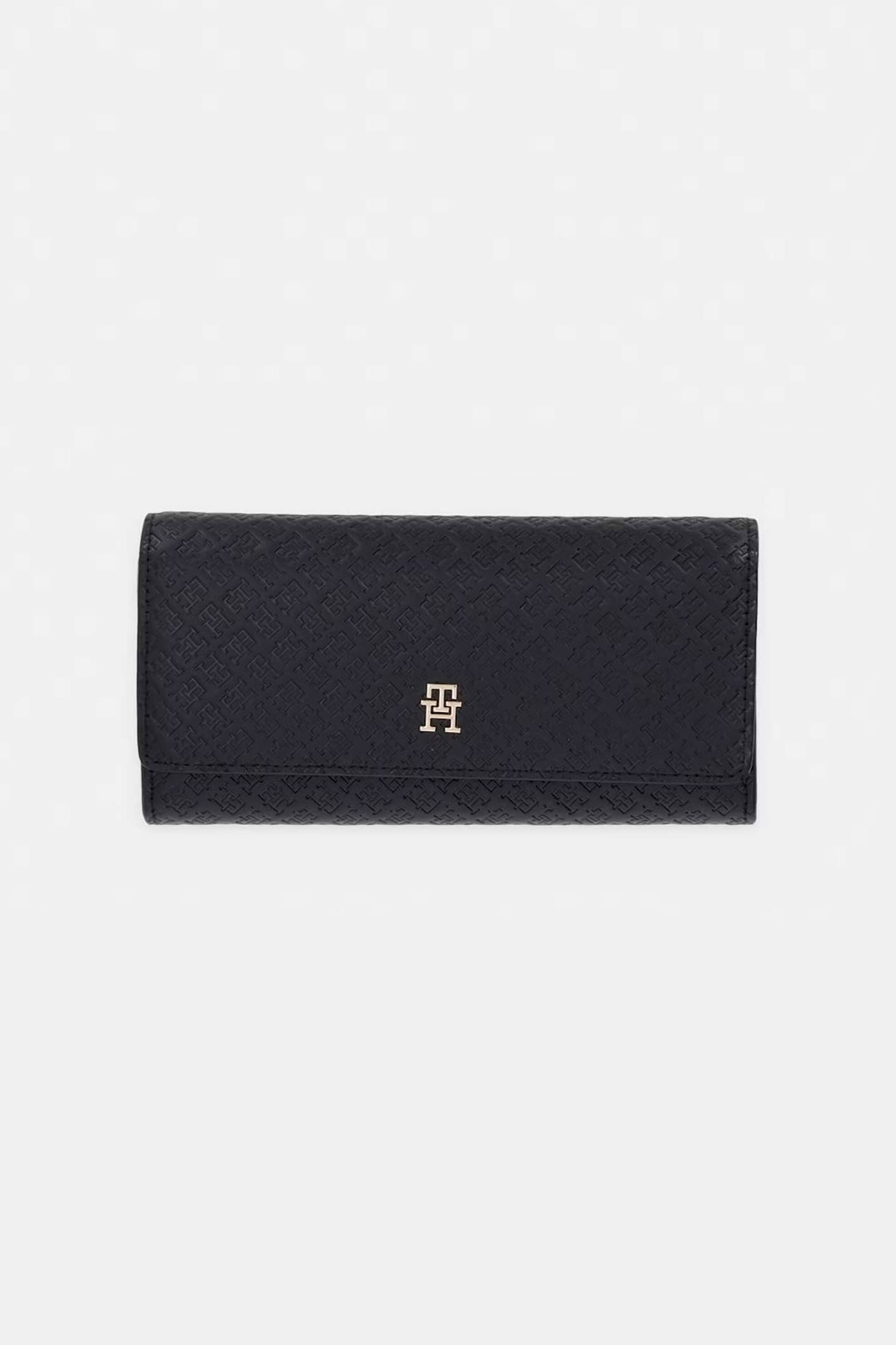 Tommy Hilfiger γυναικείο πορτοφόλι με μεταλλικό μονόγραμμα και ανάγλυφο σχέδιο | ONE SIZE