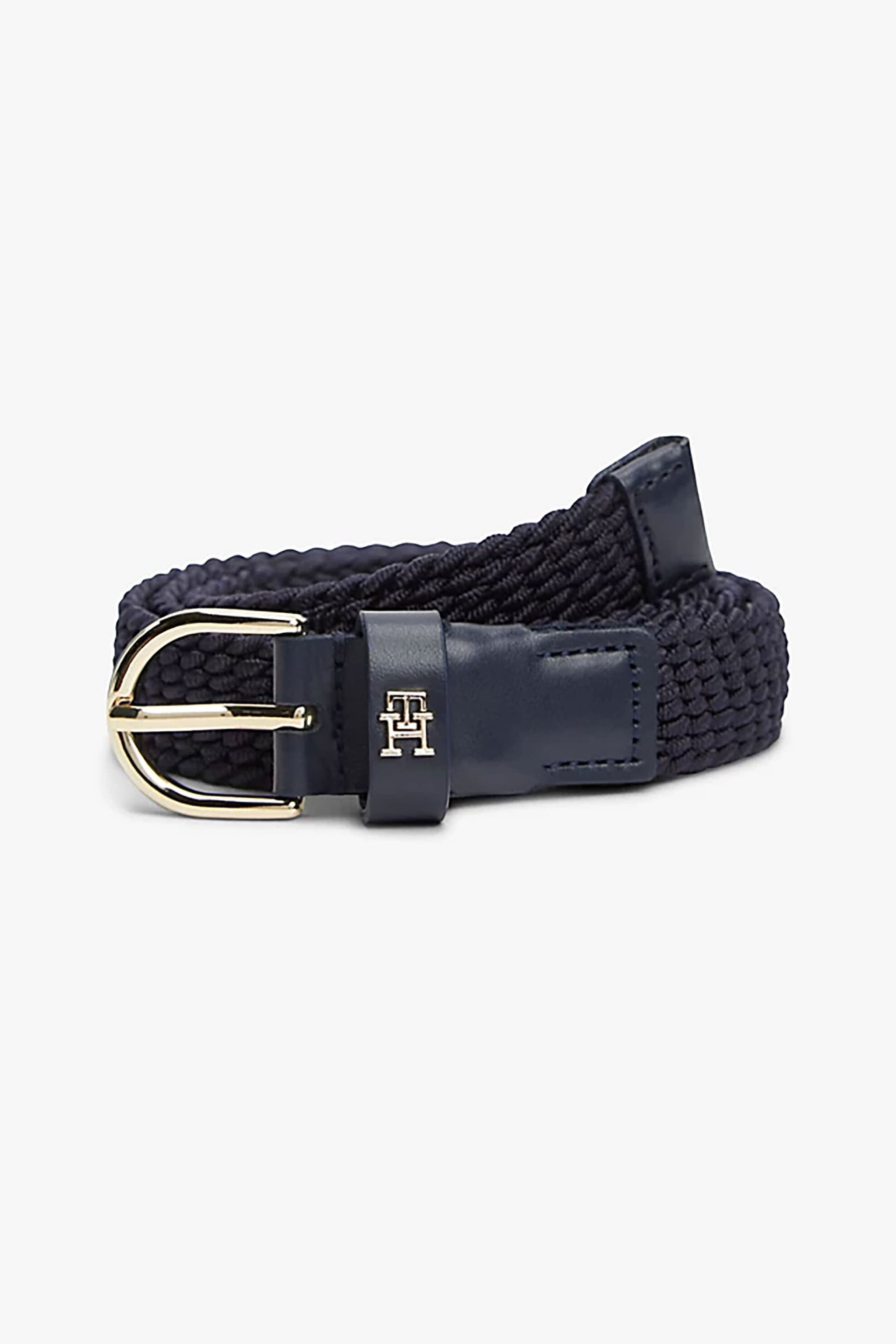 Tommy Hilfiger γυναικεία ζώνη με μεταλλικό monogram και πλεκτό σχέδιο