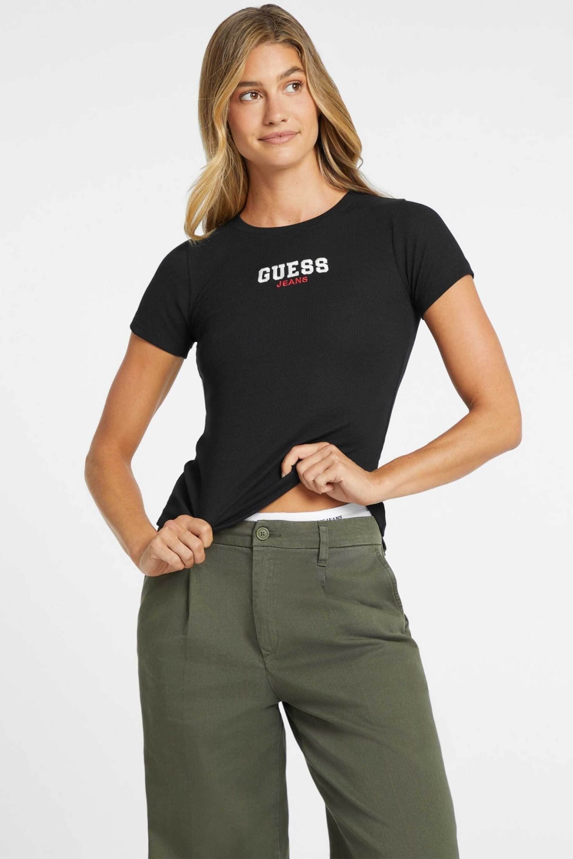 Guess γυναικείο T-shirt με λογότυπο Slim Fit