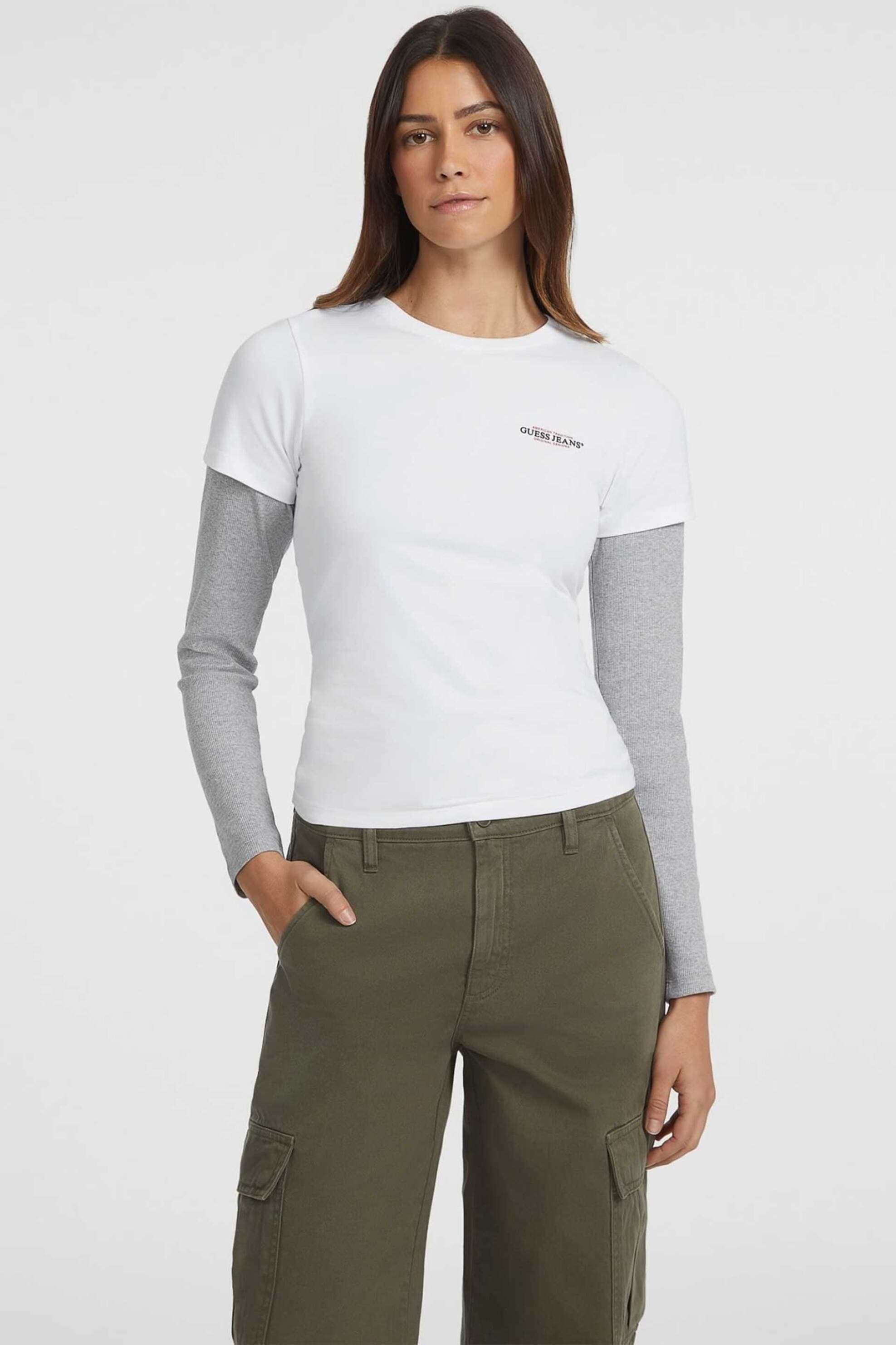 Guess γυναικείο T-shirt με λογότυπο Slim Fit