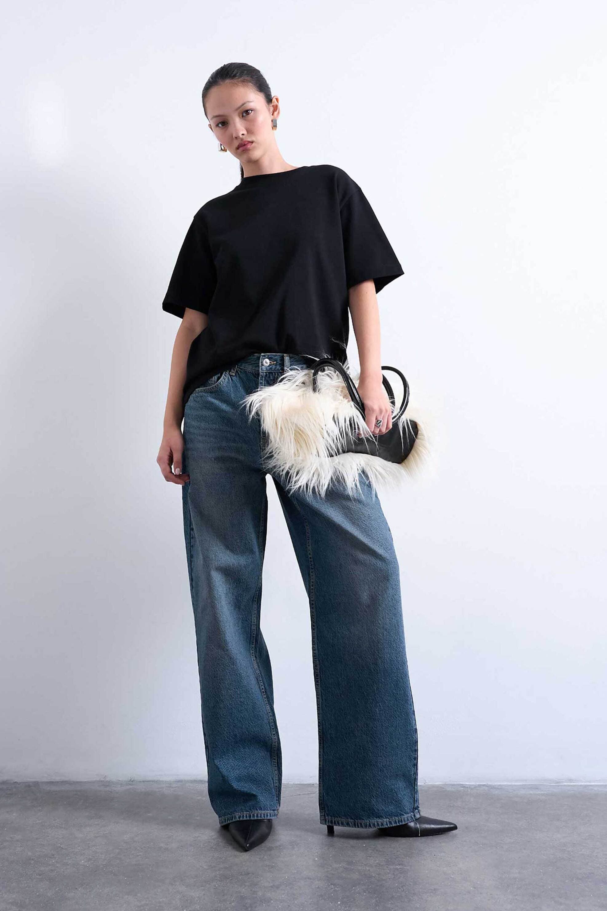 Topshop γυναικείο T-shirt μονόχρωμο "Tspremium"