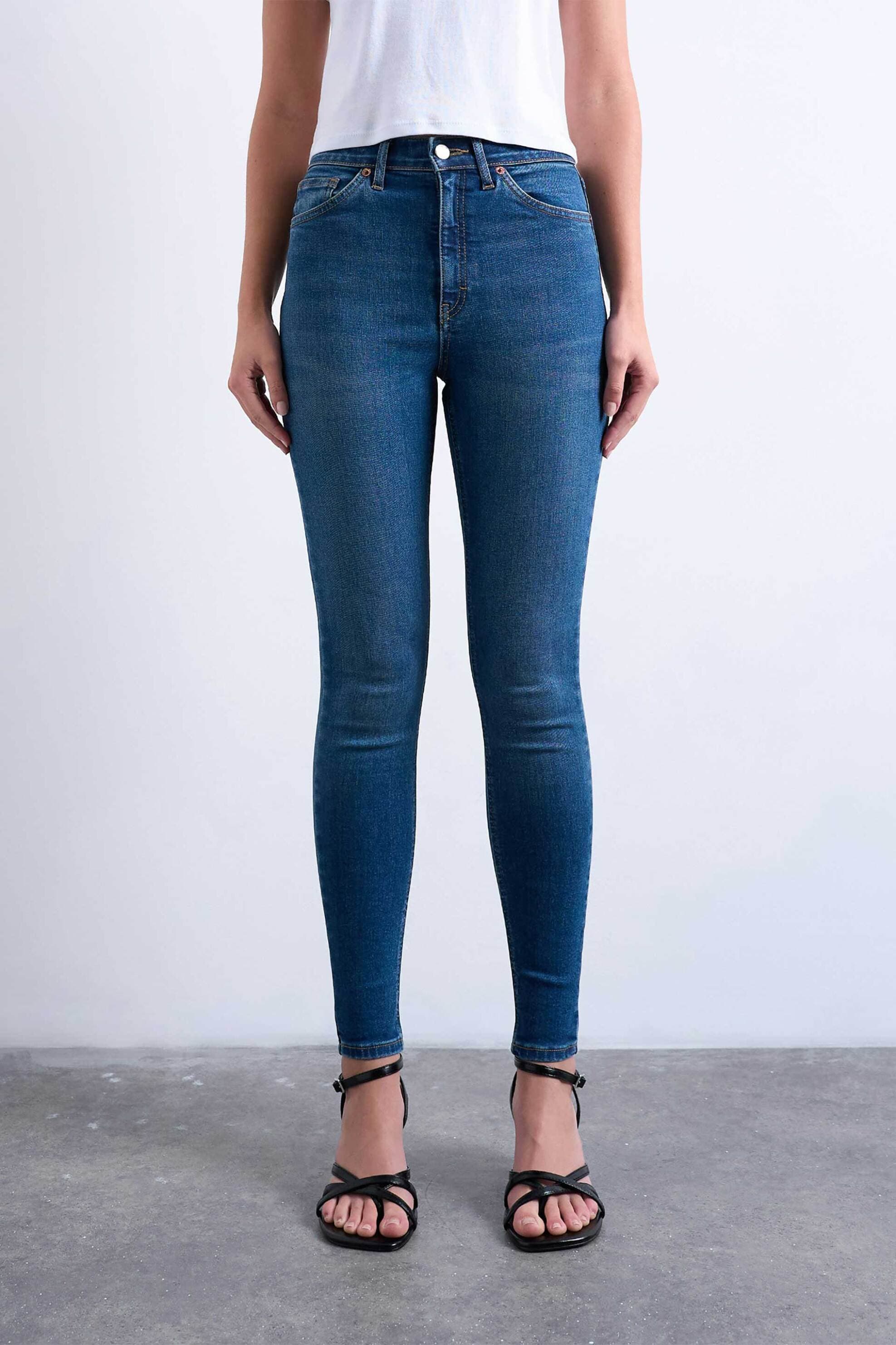 Topshop γυναικείο ψηλόμεσο τζιν παντελόνι Skinny Fit "Tsjamie"