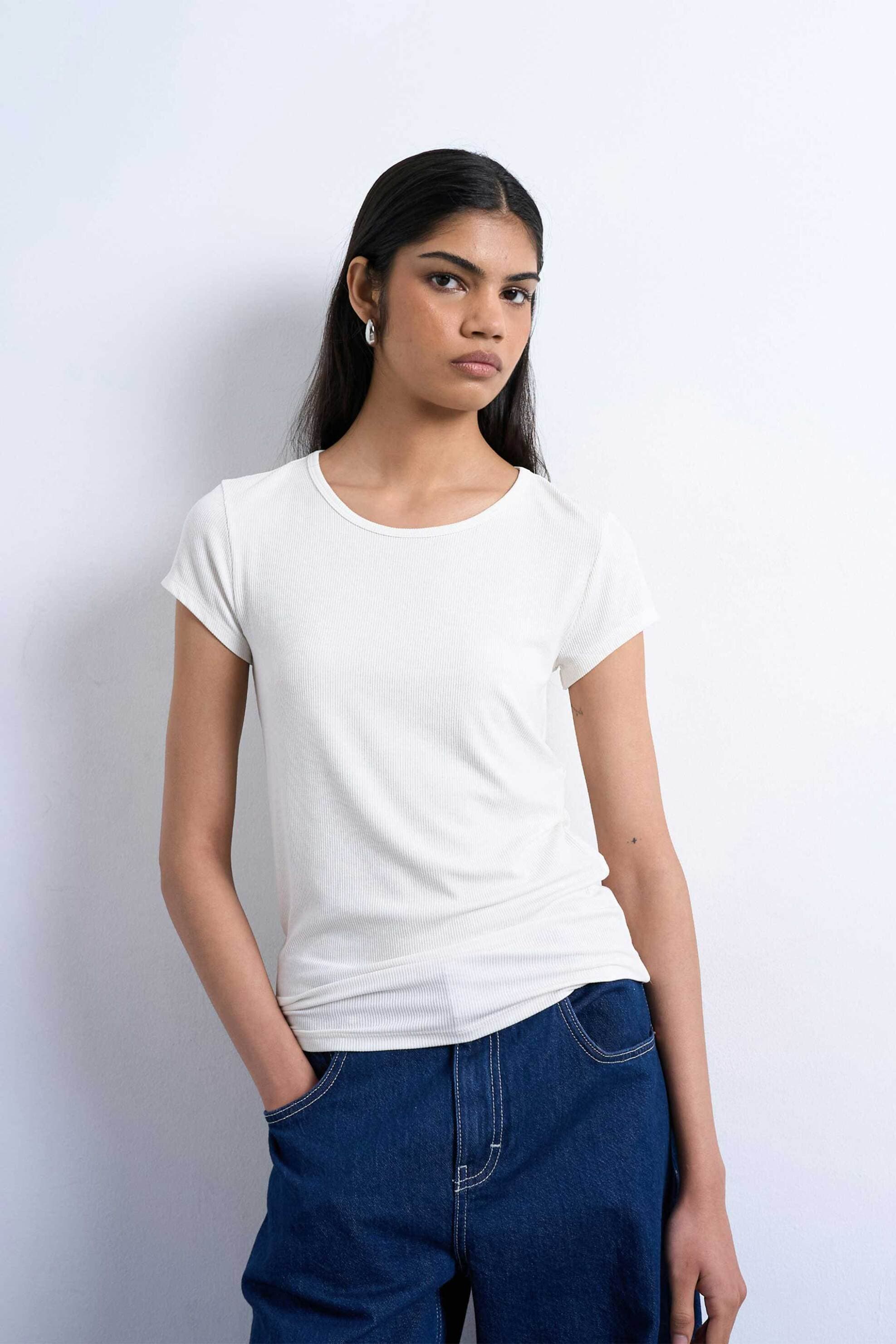 Topshop γυναικείο T-shirt μονόχρωμο "Tspremium"